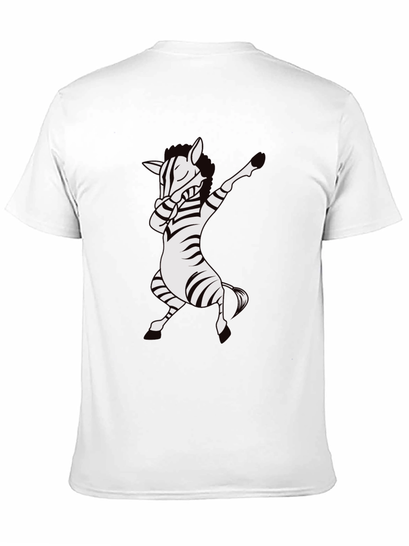Dabbing Zebra T-Shirt - Black Cotton Tee