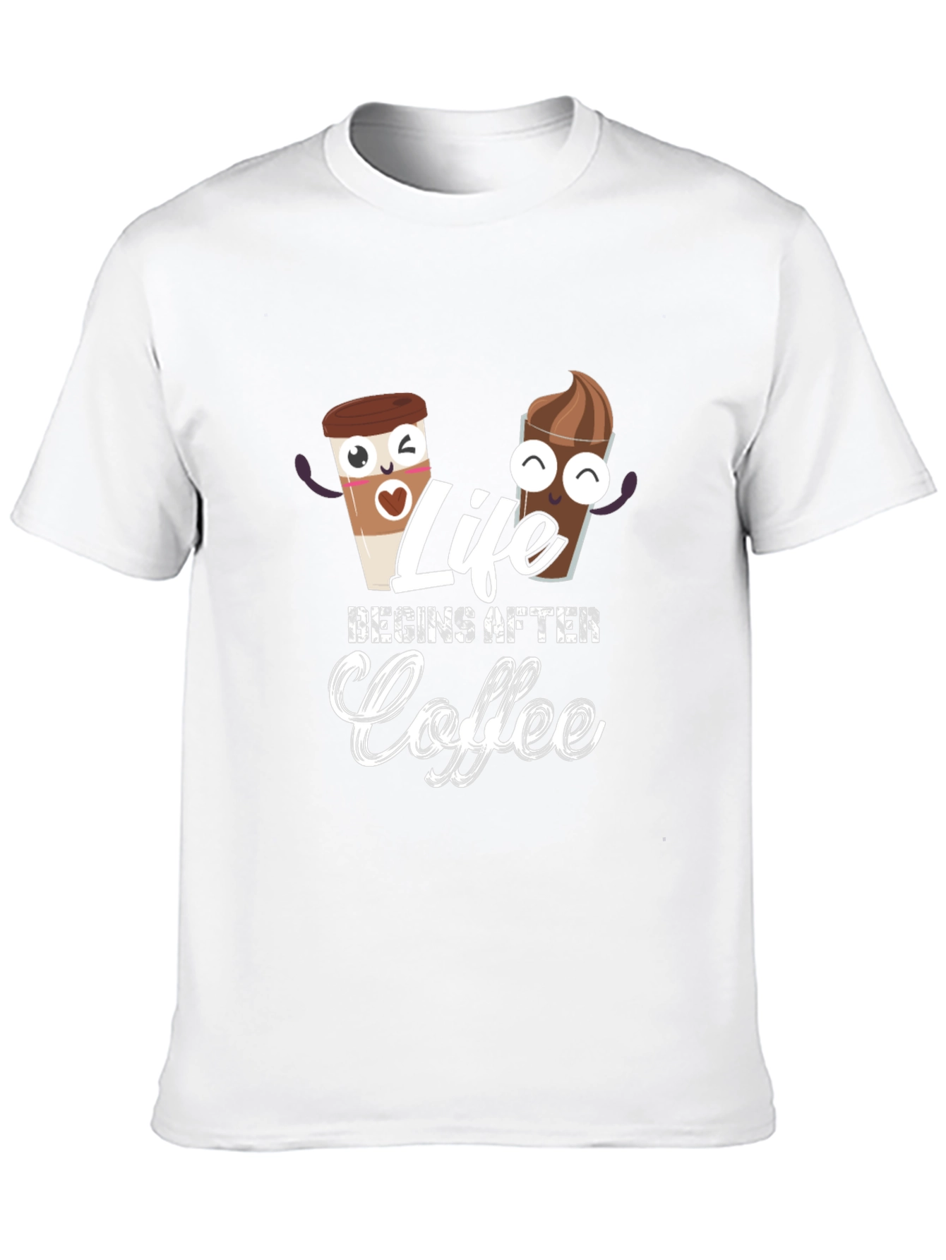 Life Begins After Coffee Black T-Shirt