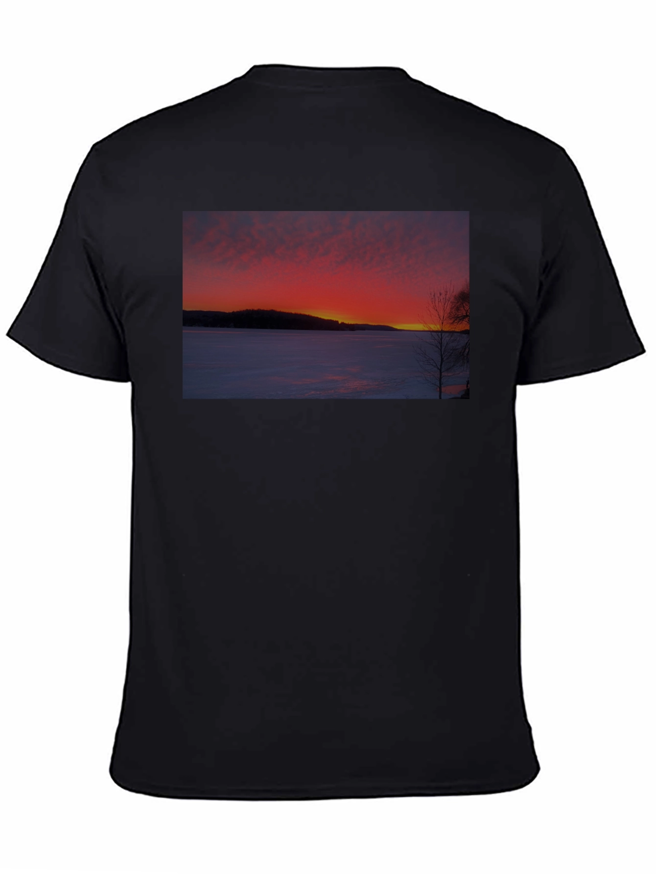 Winter Sunset Graphic Tee -  Soft Cotton Blend Shirt