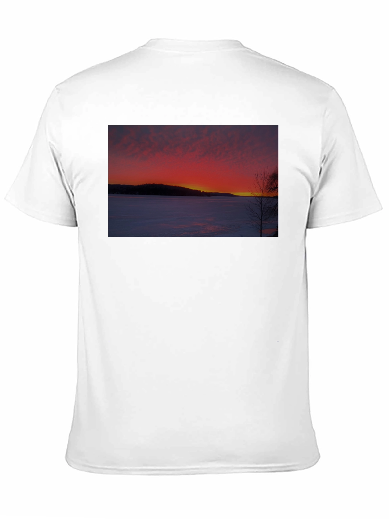 Winter Sunset Graphic Tee -  Soft Cotton Blend Shirt
