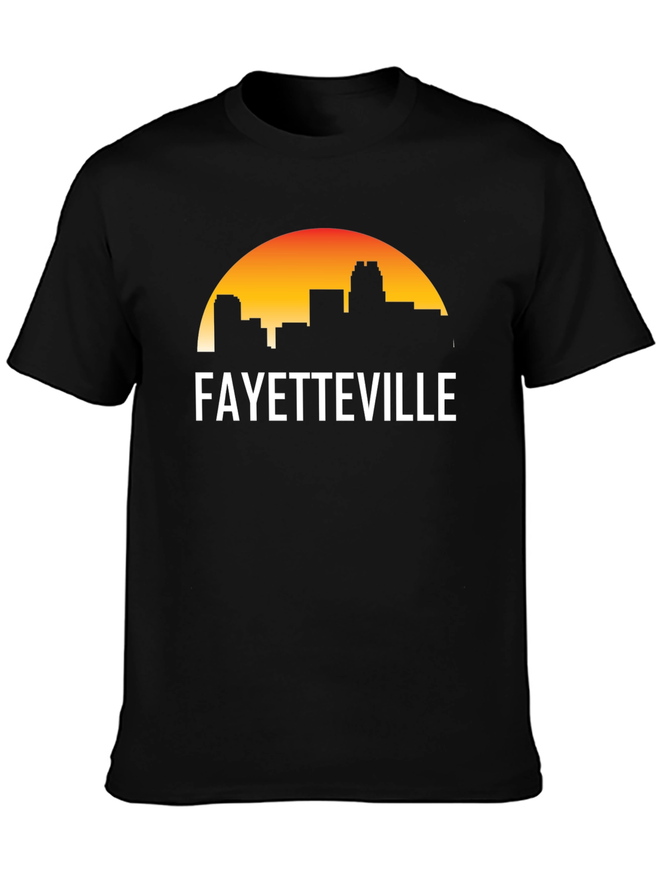 Fayetteville Skyline Graphic Tee - Black Cotton T-Shirt