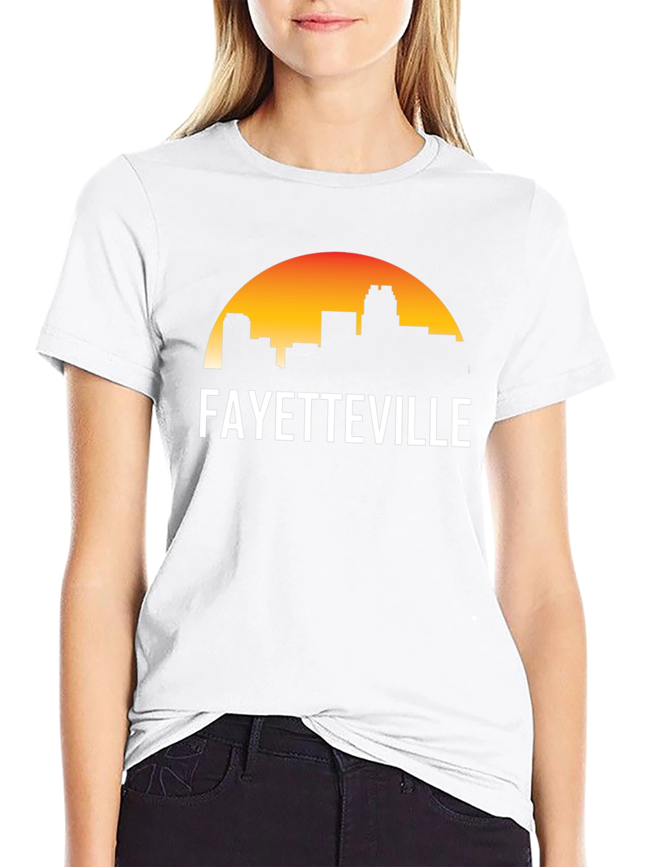 Fayetteville Skyline Graphic Tee - Black Cotton T-Shirt
