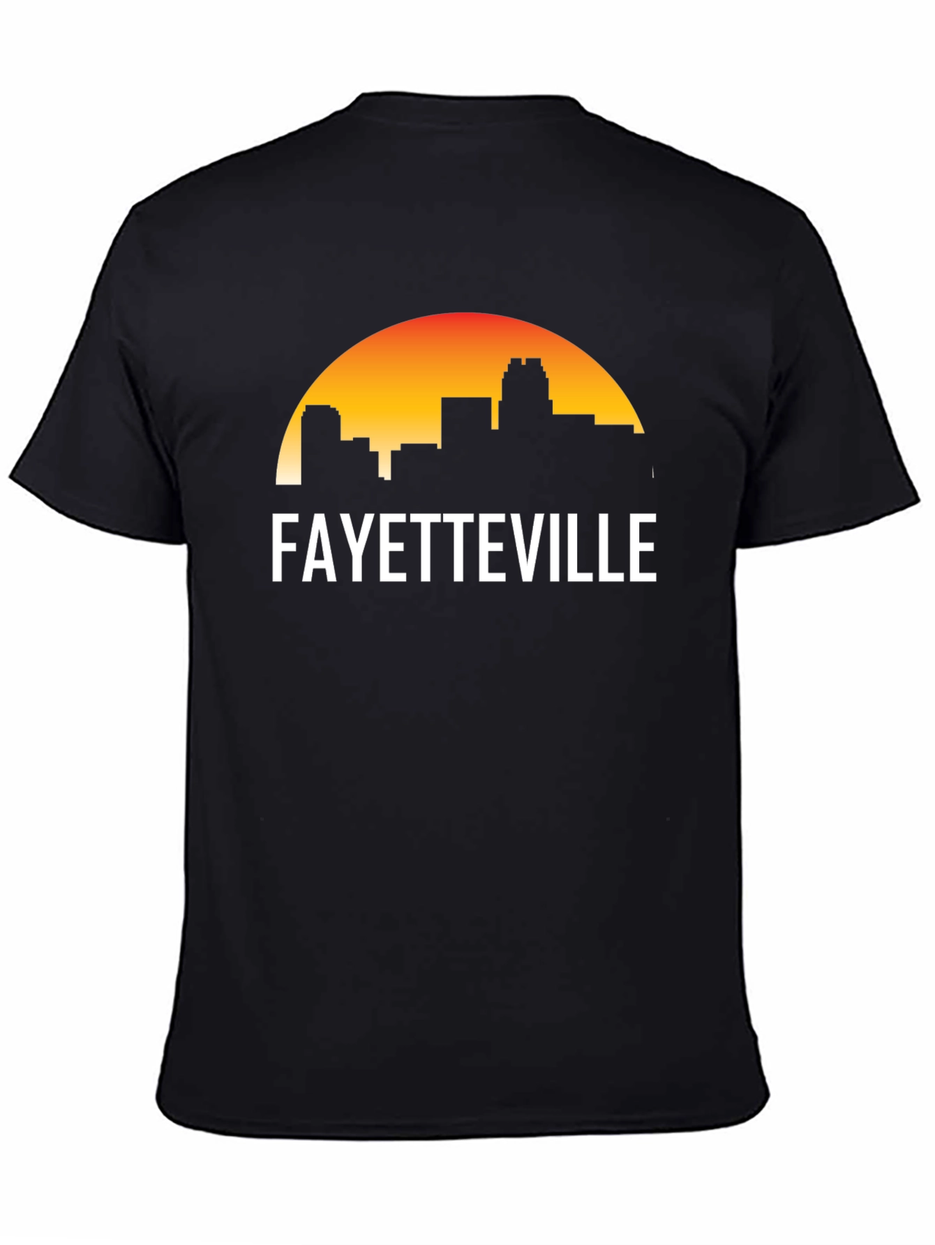 Fayetteville Skyline Graphic Tee - Black Cotton T-Shirt