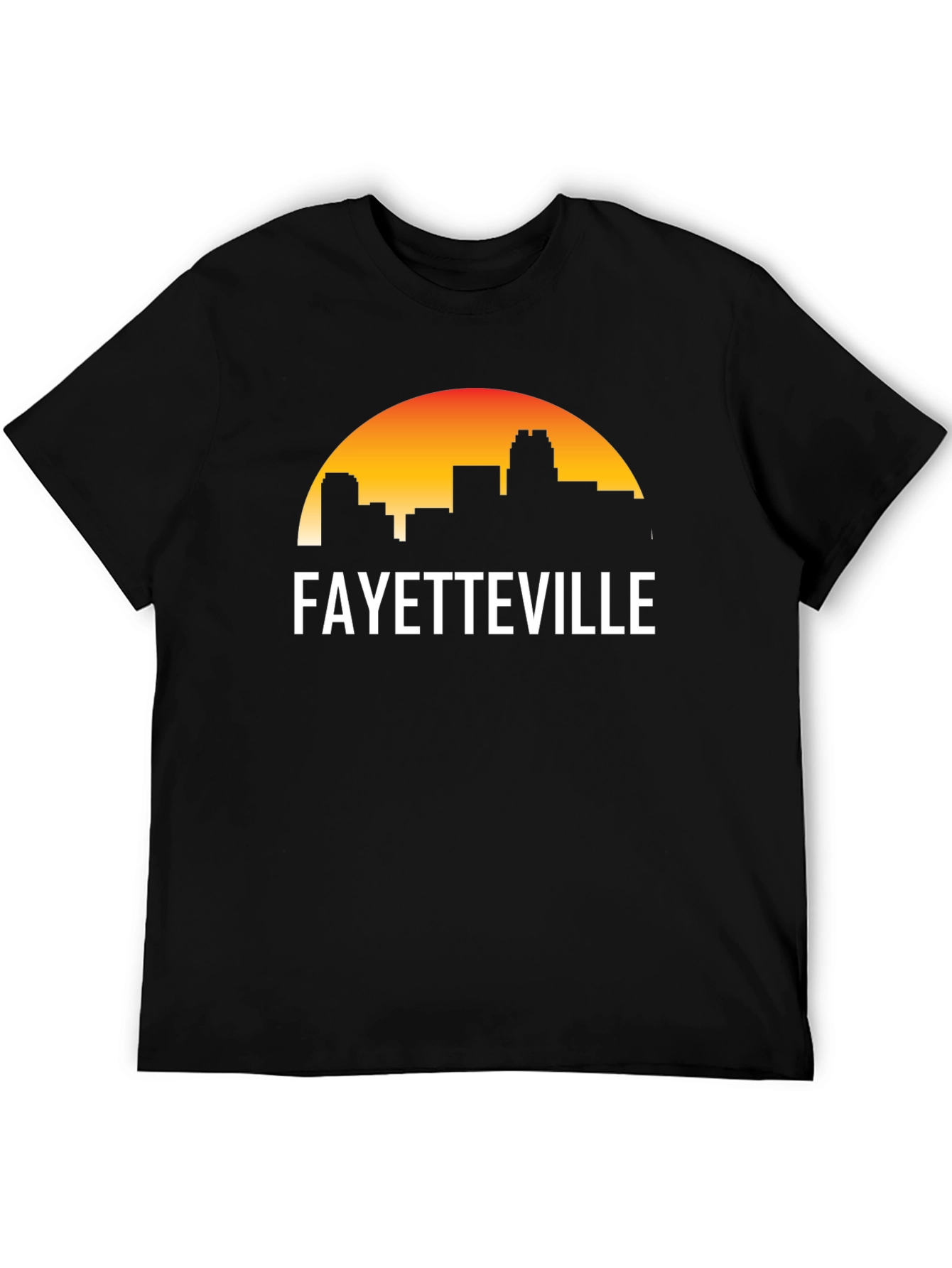 Fayetteville Skyline Graphic Tee - Black Cotton T-Shirt