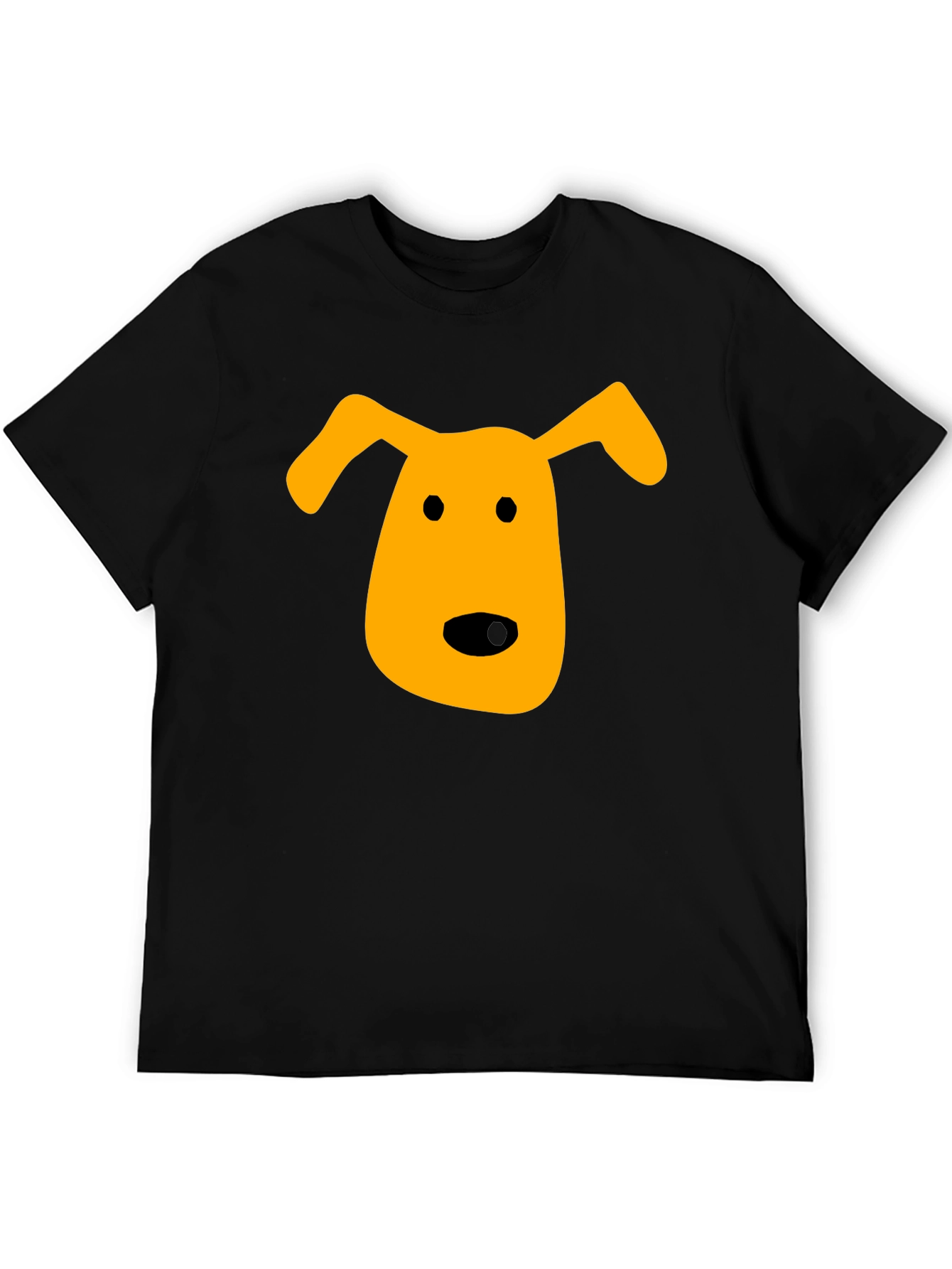 Dog Face Graphic Tee - Black Cotton T-Shirt