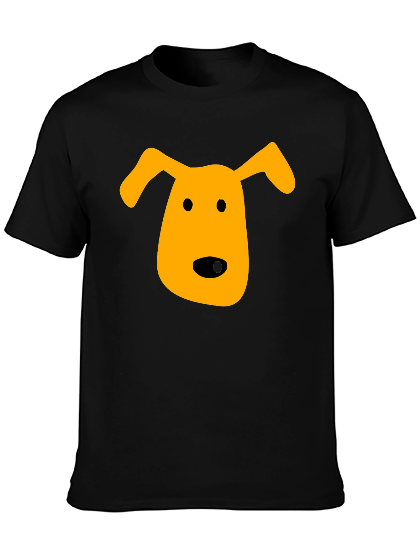 Dog Face Graphic Tee - Black Cotton T-Shirt