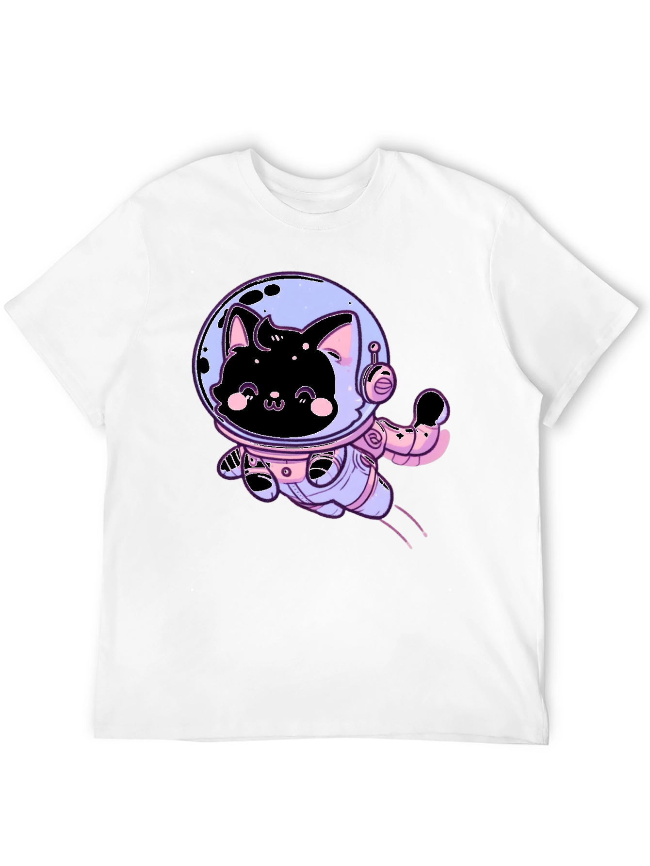 Astronaut Cat Graphic Tee - Black