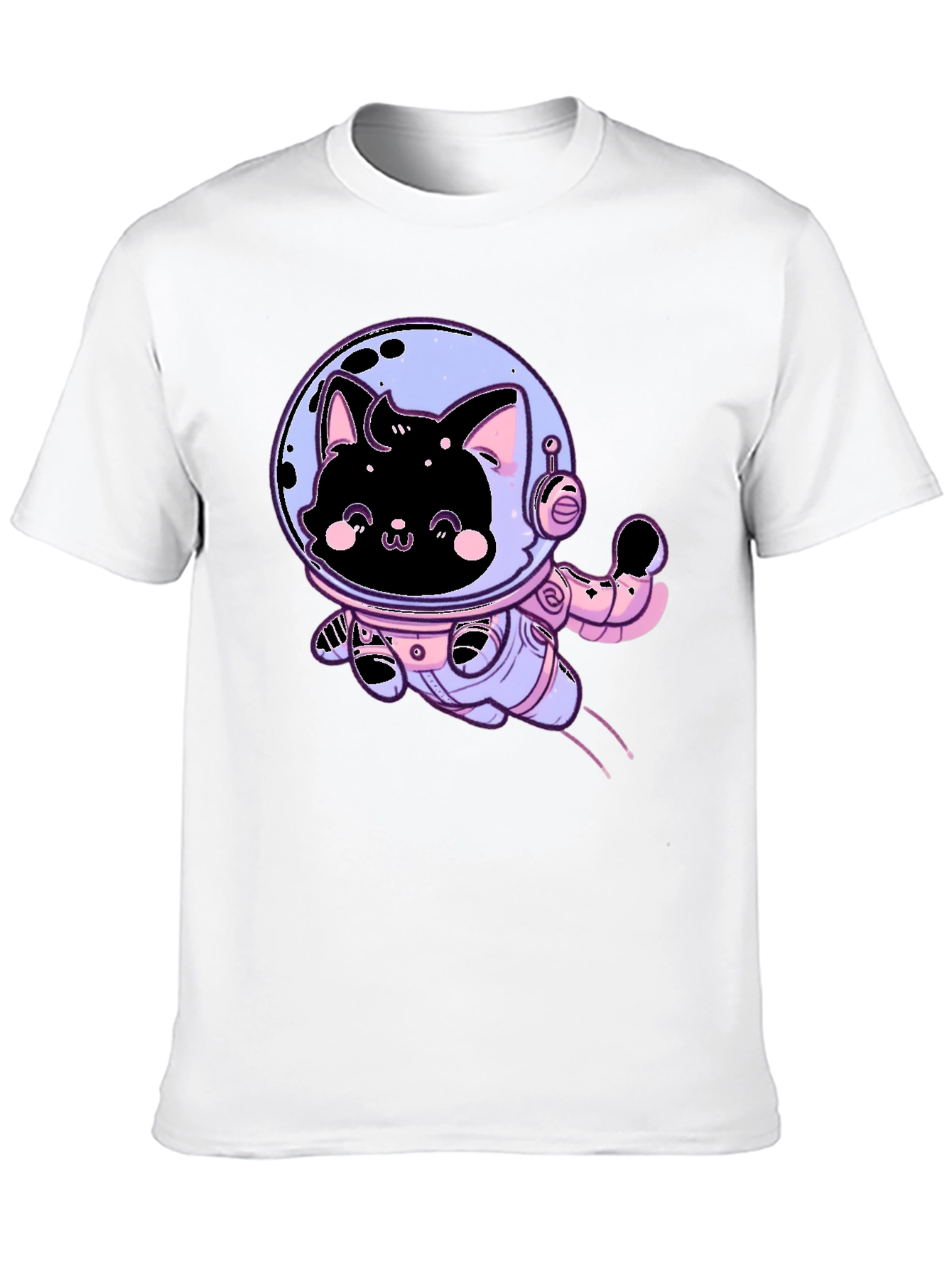 Astronaut Cat Graphic Tee - Black