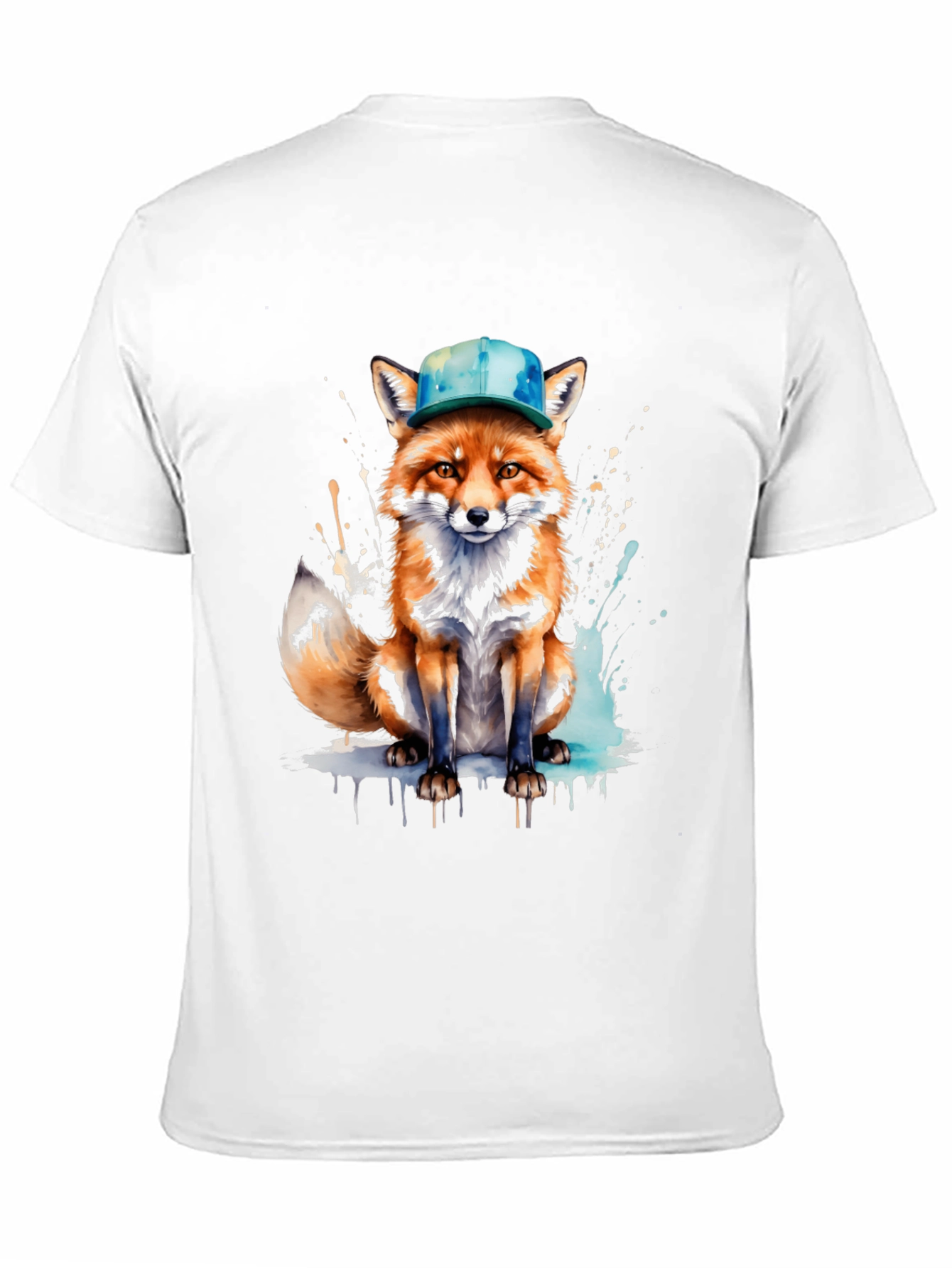 Fox with Hat Graphic Tee - Unique Design