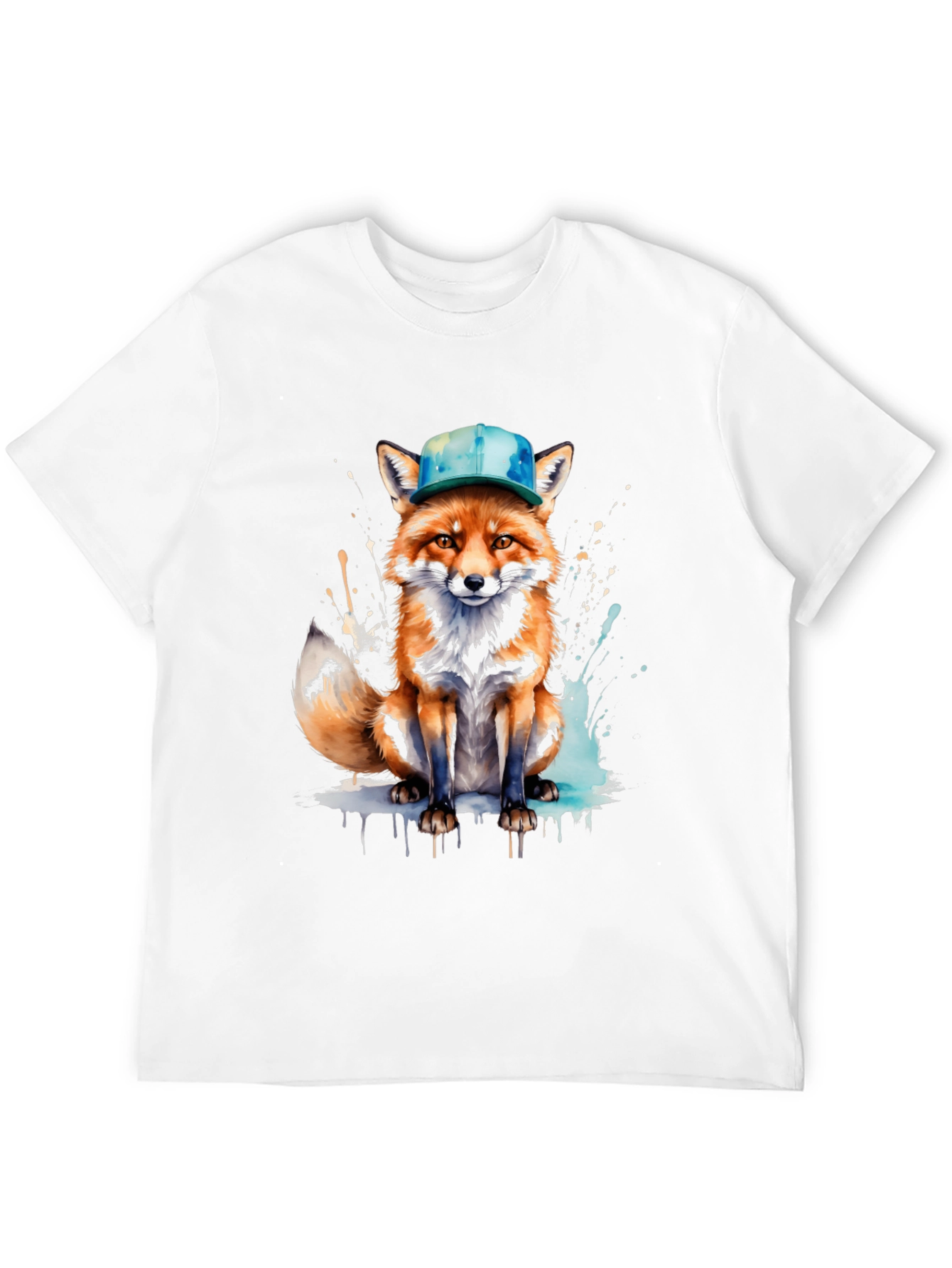 Fox with Hat Graphic Tee - Unique Design