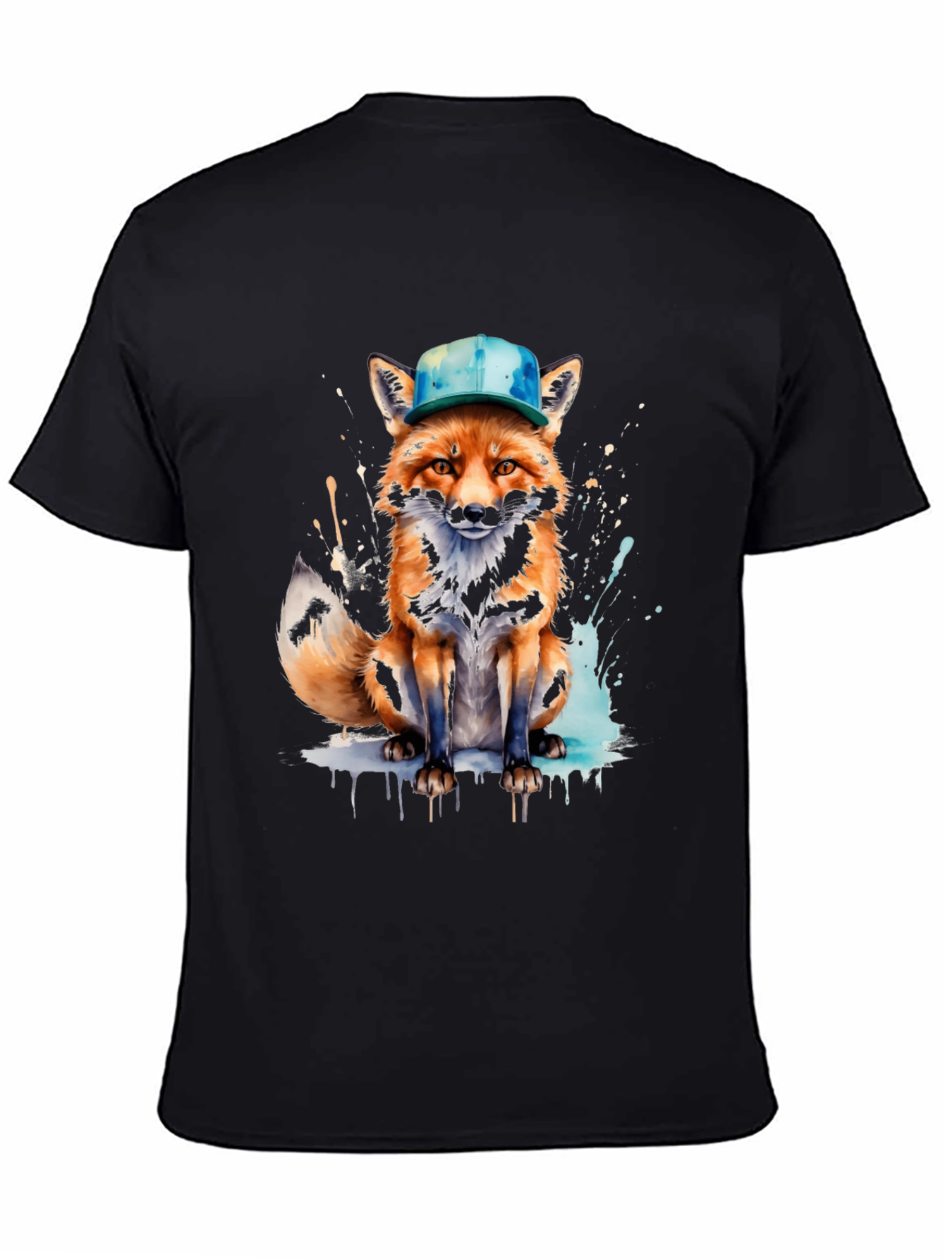 Fox with Hat Graphic Tee - Unique Design