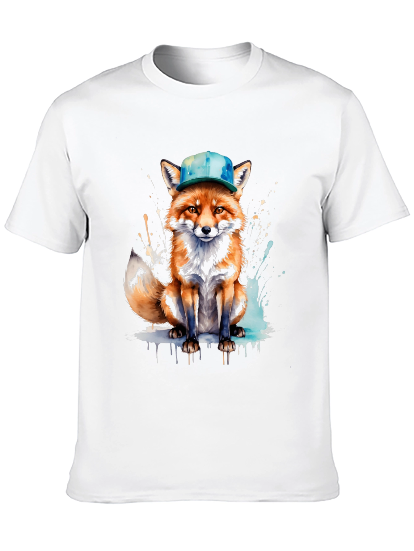 Fox with Hat Graphic Tee - Unique Design