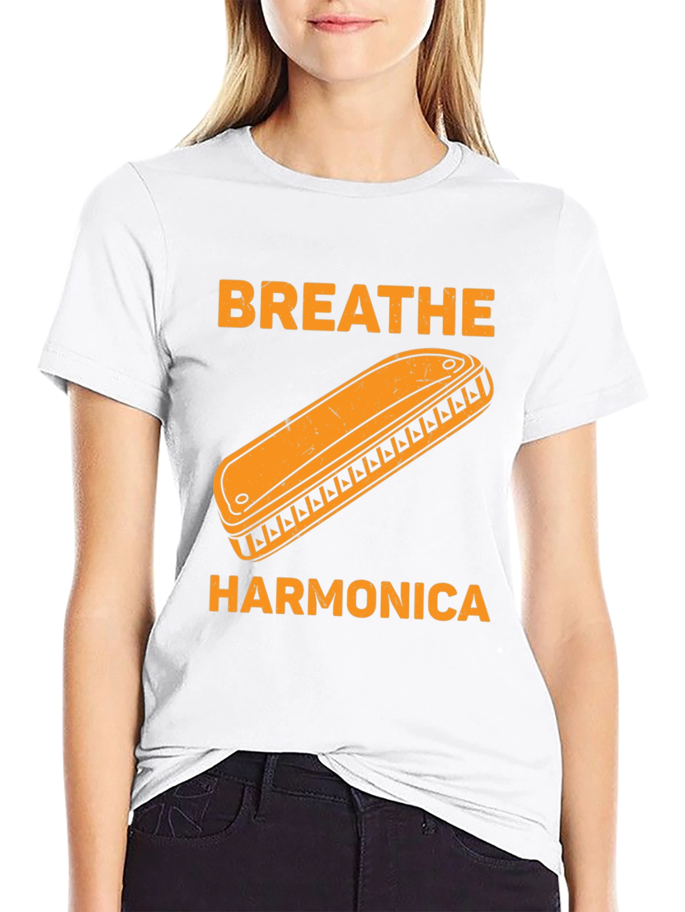 Breathe Harmonica Graphic T-Shirt - Music Lover Tee