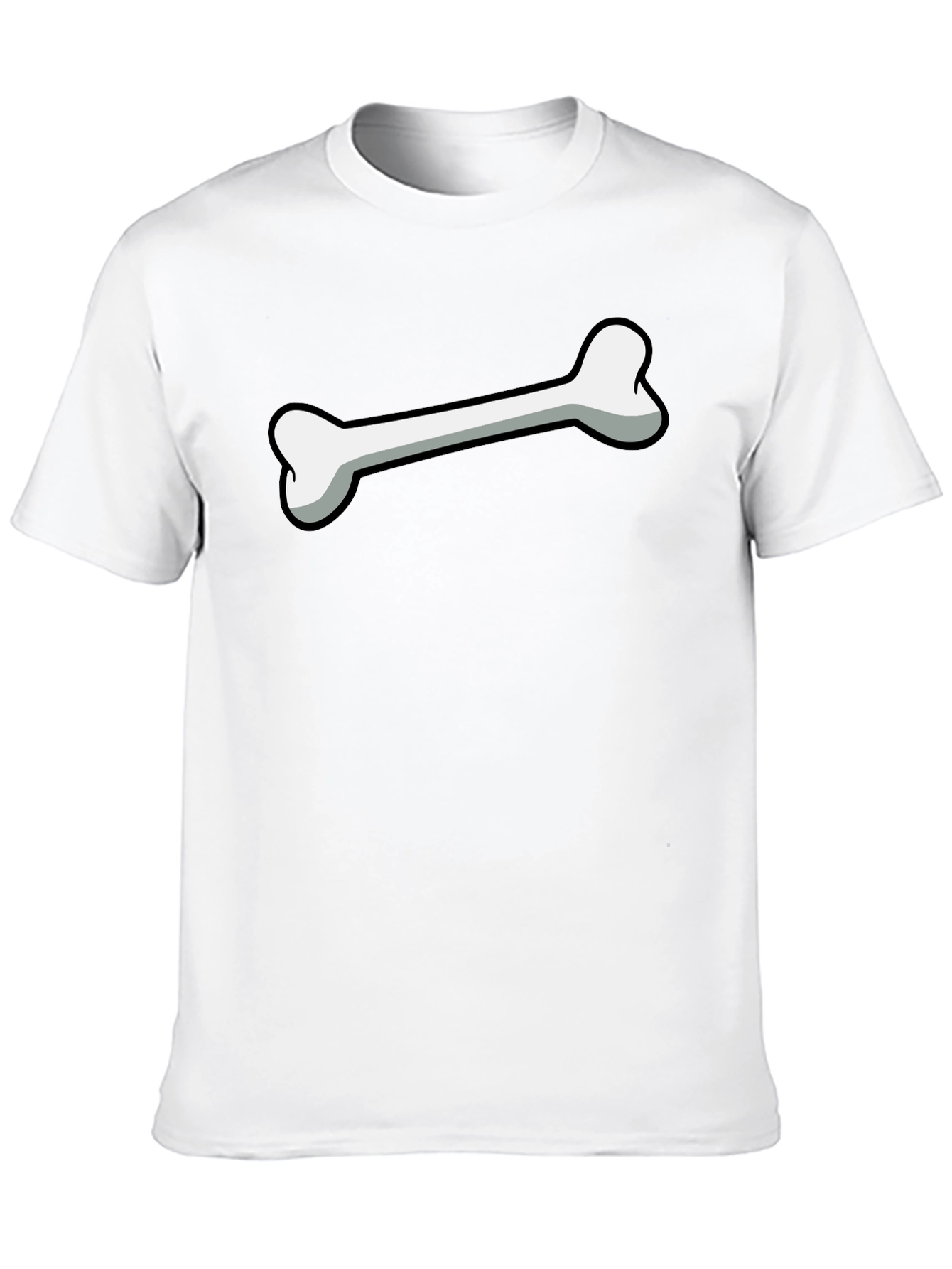 Cartoon Bone Graphic Print Black T-Shirt