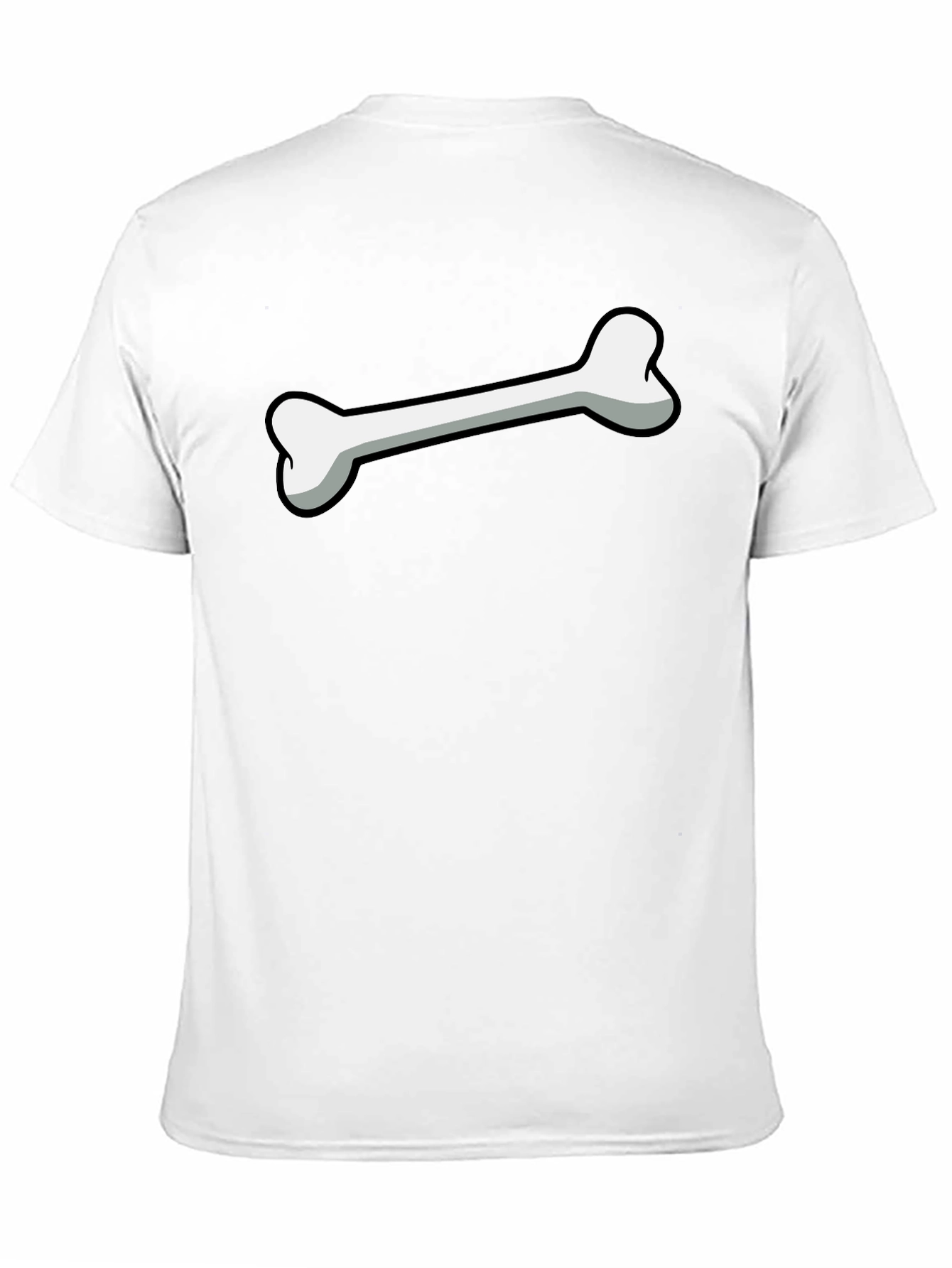 Cartoon Bone Graphic Print Black T-Shirt