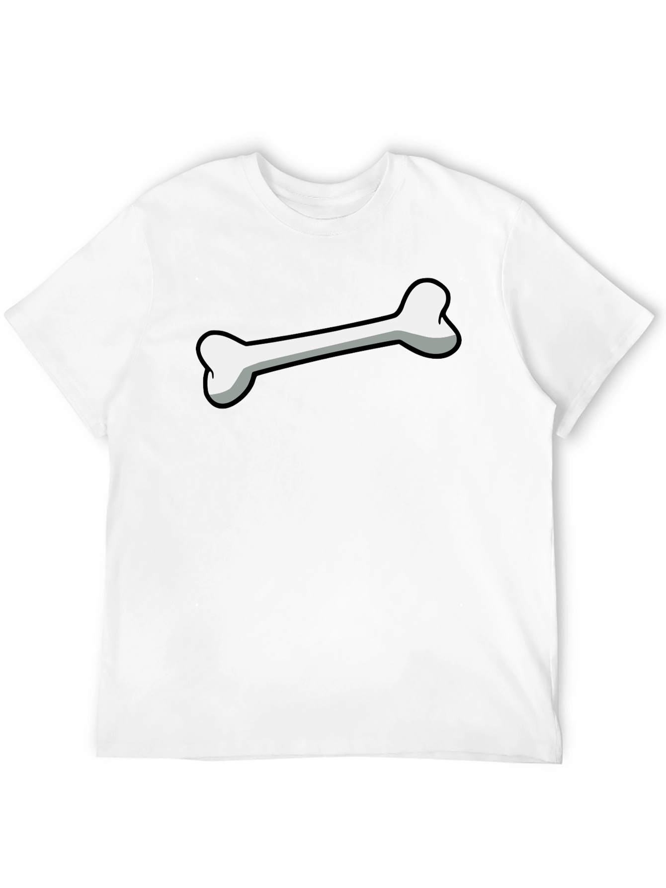 Cartoon Bone Graphic Print Black T-Shirt