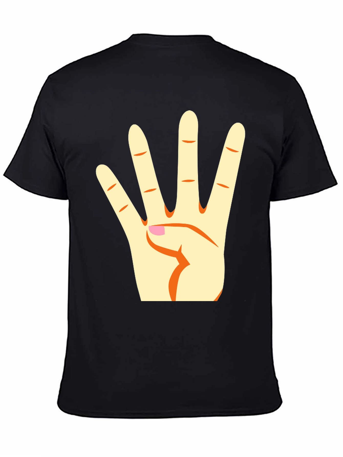 Black T-Shirt with Hand Gesture Graphic