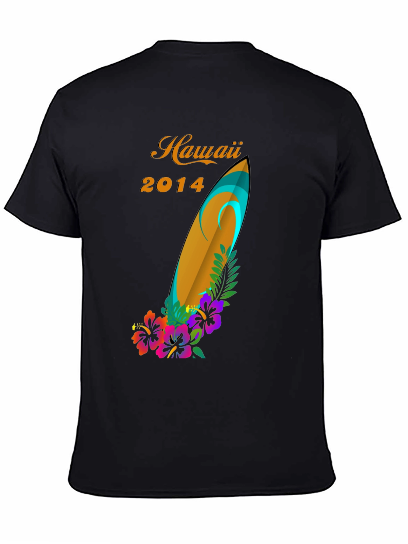 Hawaii 2014 Surfboard Floral Graphic Tee