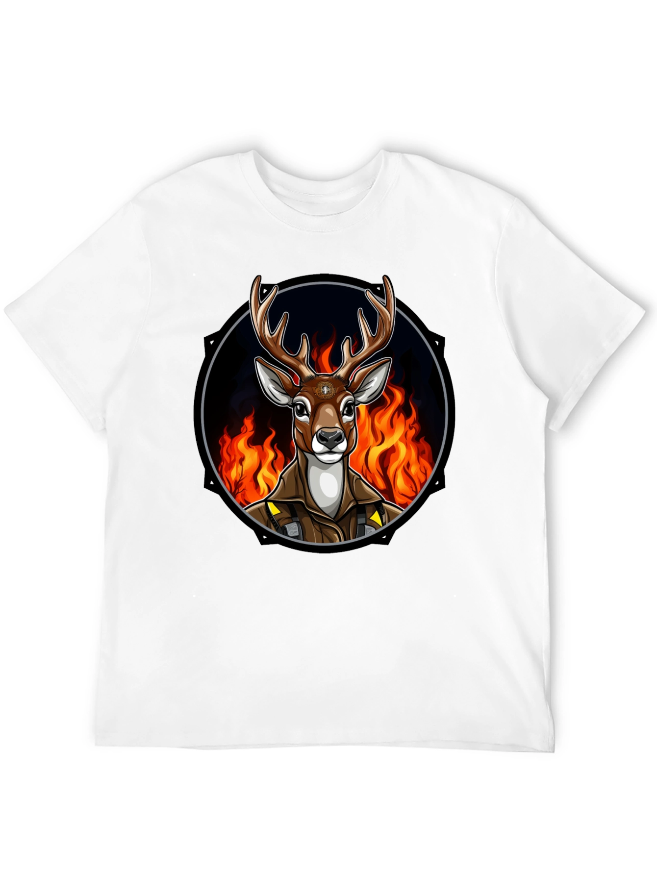 Fiery Deer Graphic Tee - Unique Design