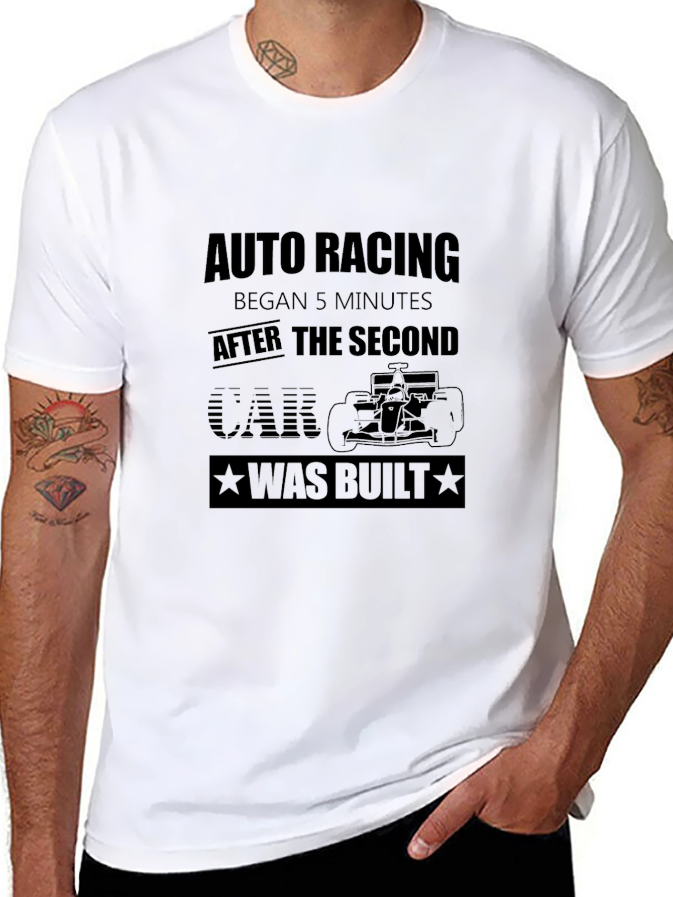 Auto Racing Funny Slogan Black T-Shirt