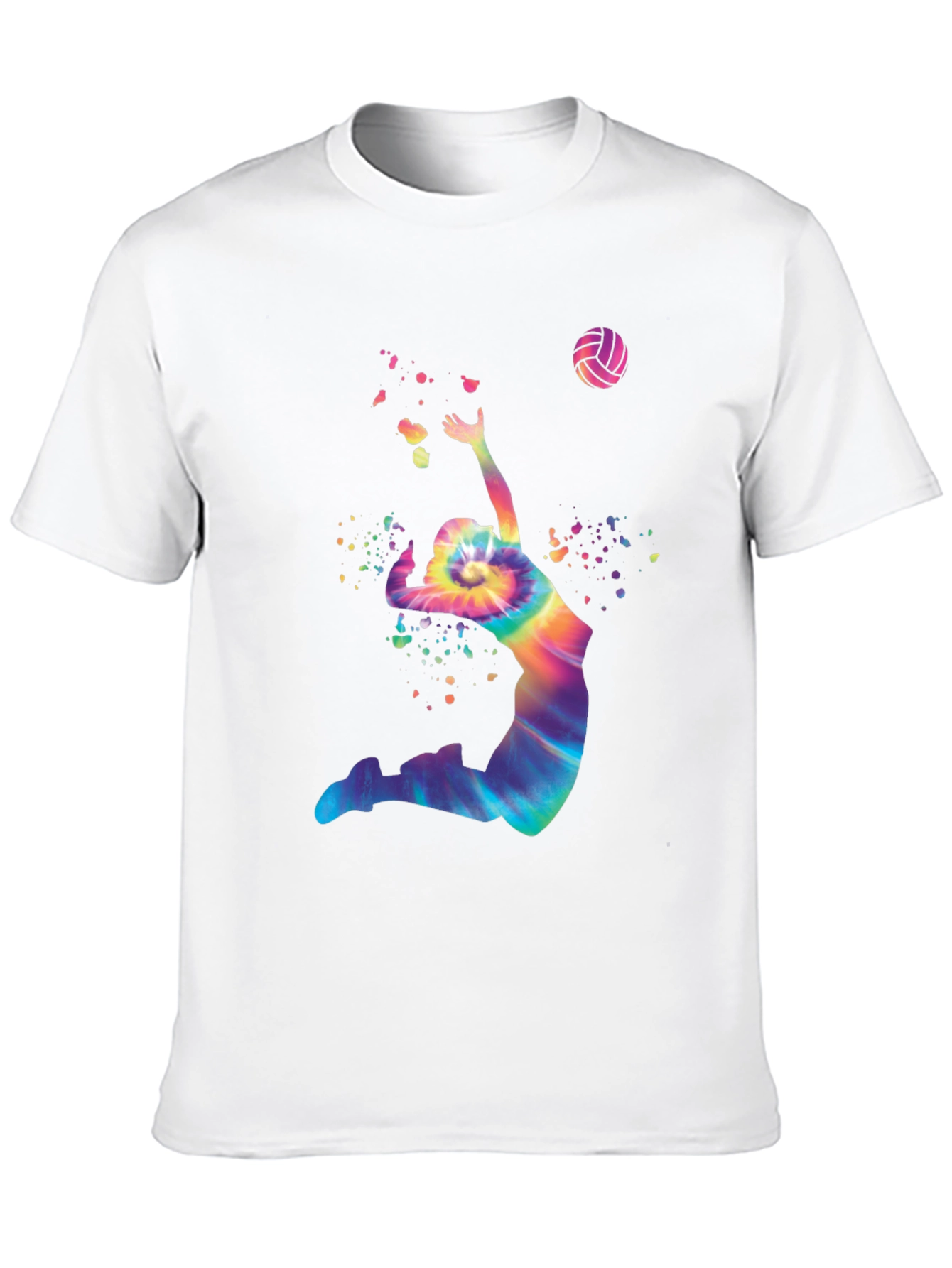 Volleyball Tie-Dye Graphic Tee - Mens Black T-Shirt