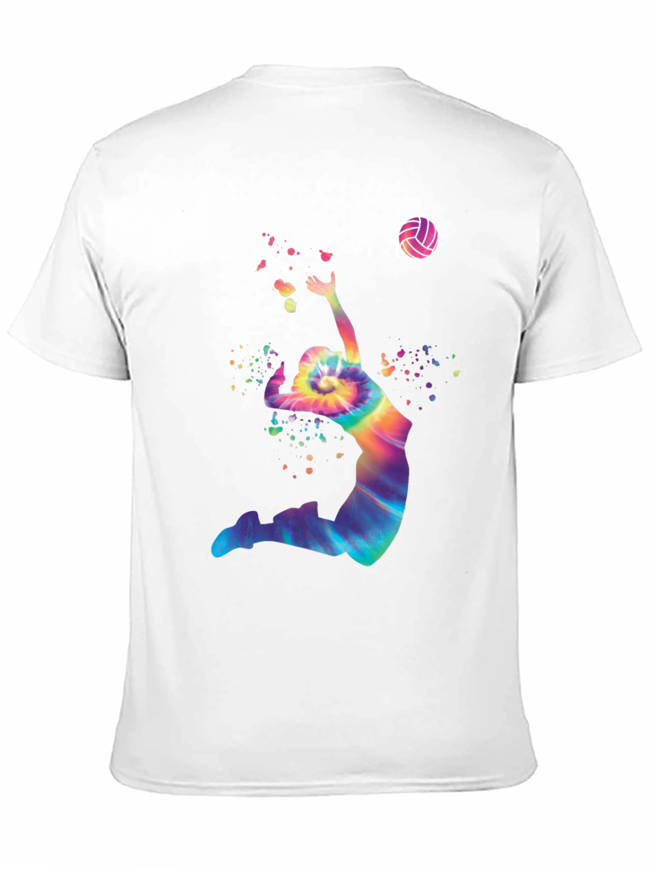 Volleyball Tie-Dye Graphic Tee - Mens Black T-Shirt