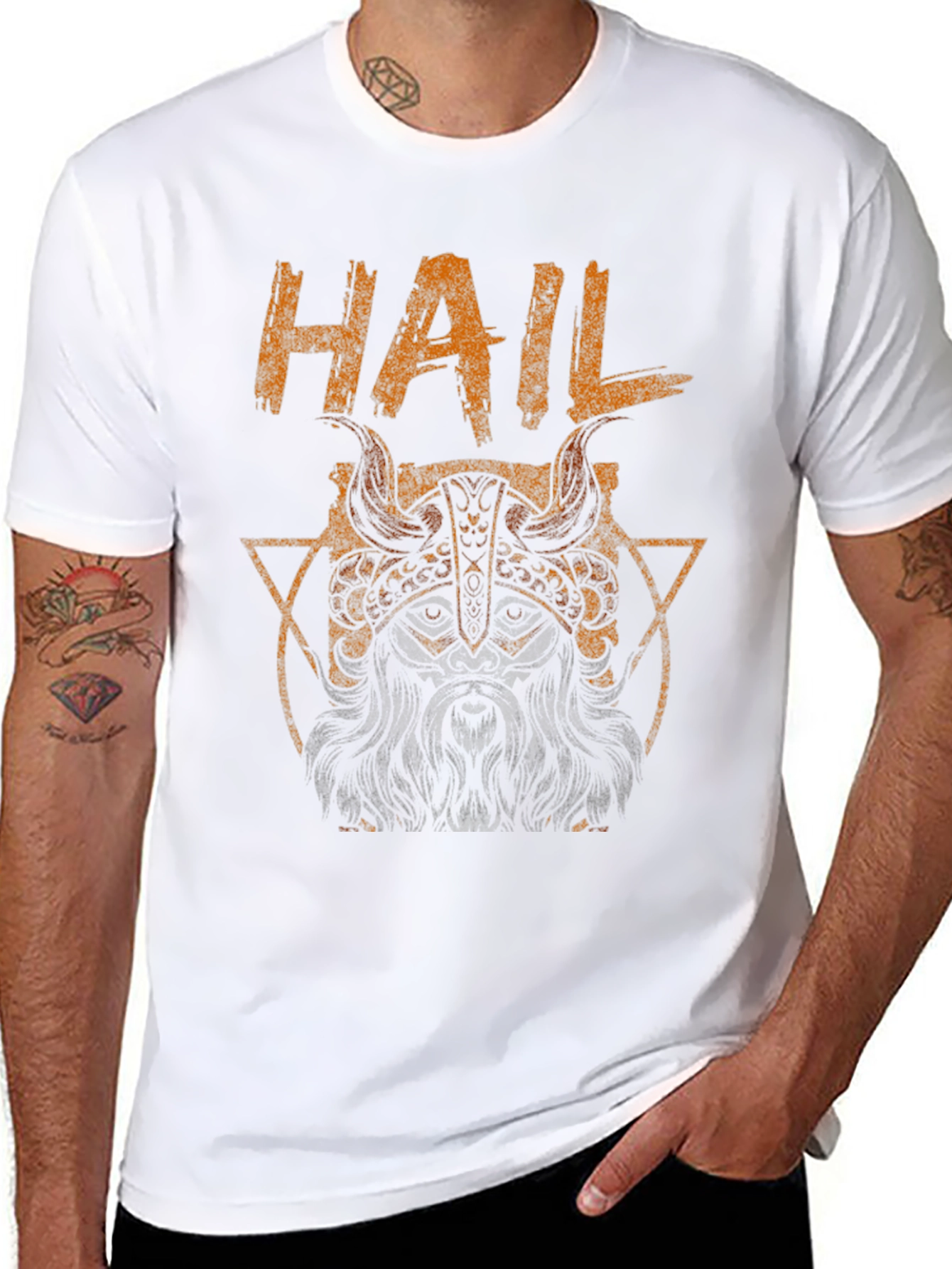 Hail Viking Graphic Tee - Black Cotton T-Shirt