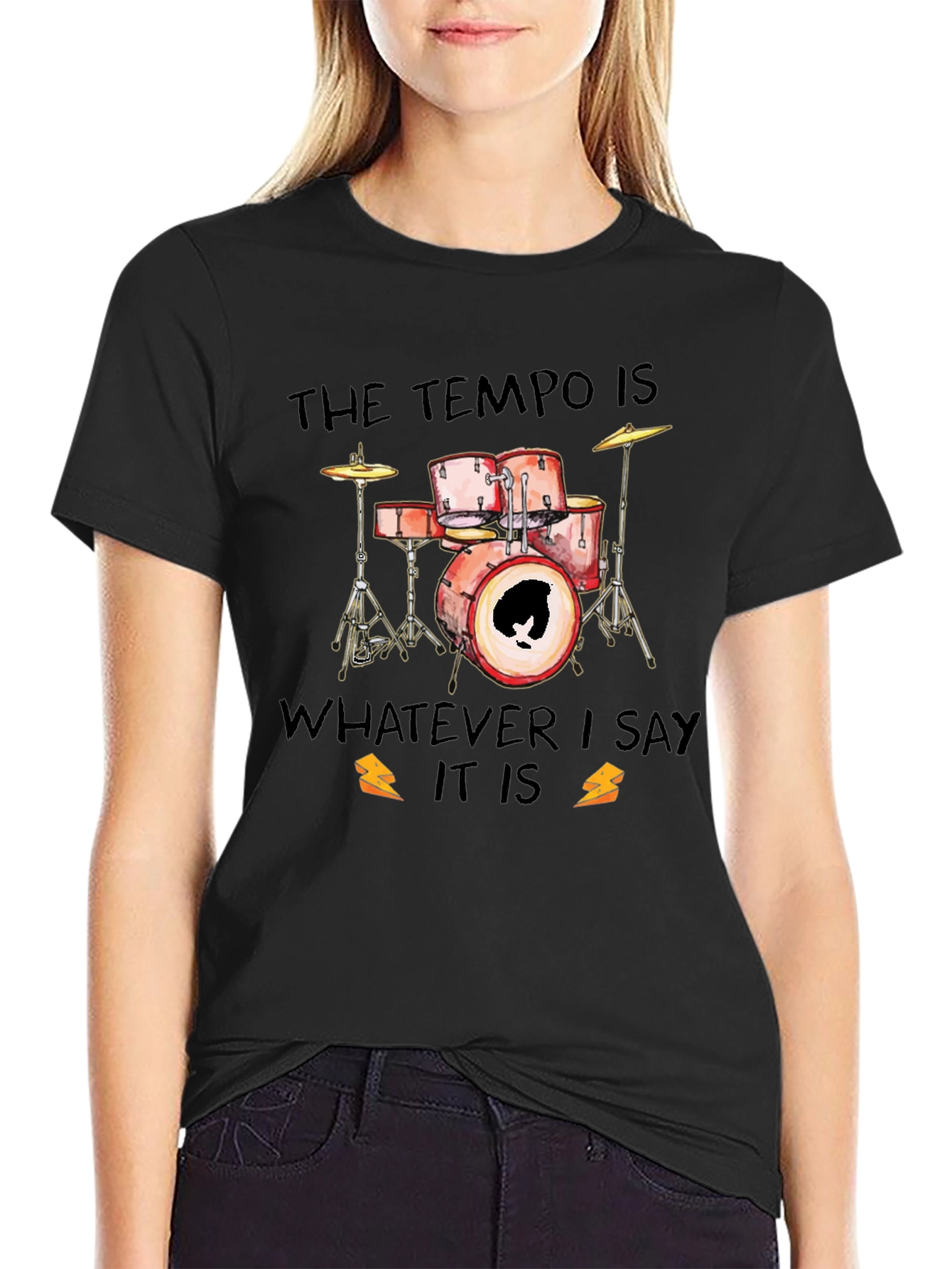 Tempo Drummer Black Graphic Tee