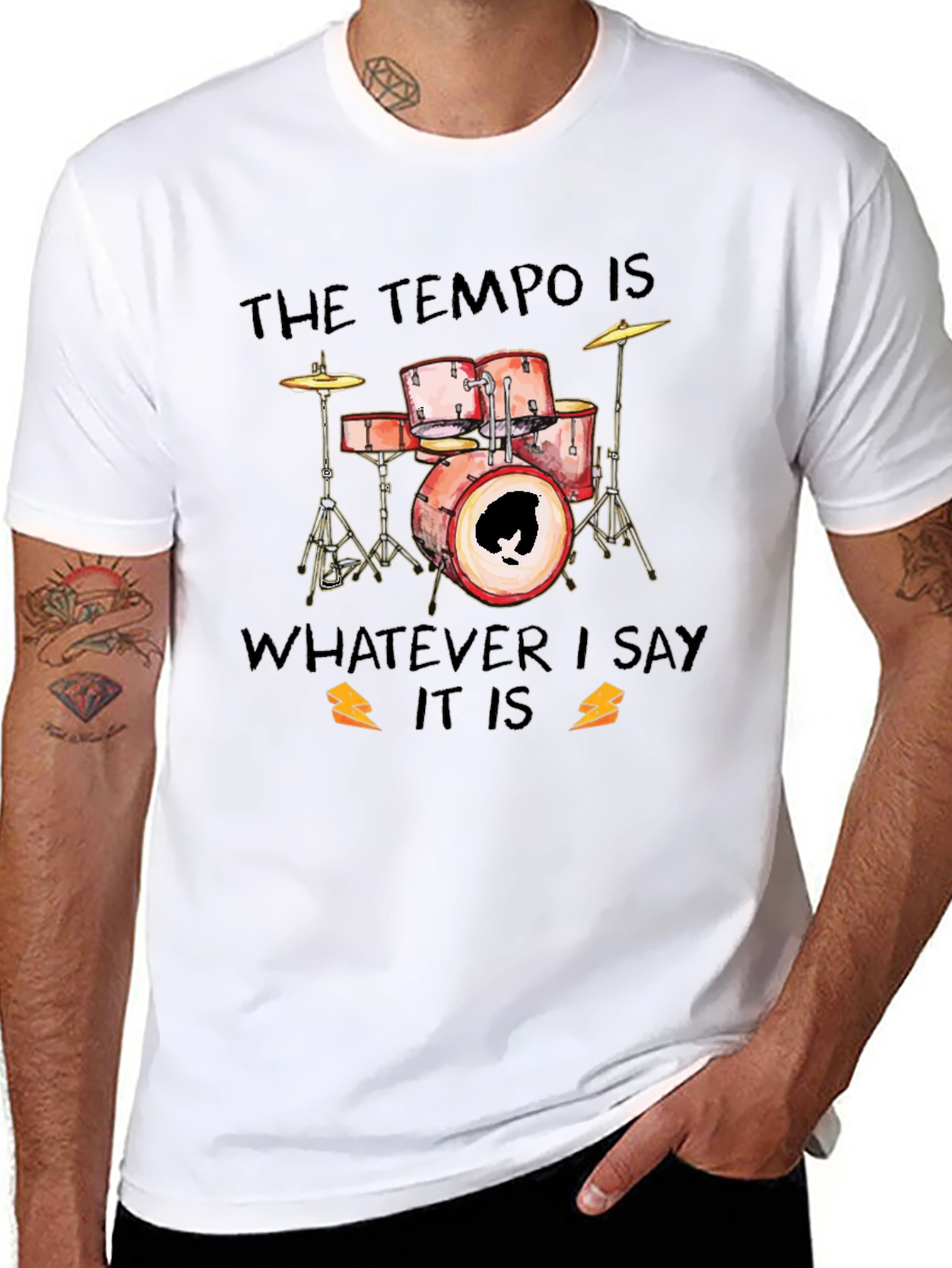 Tempo Drummer Black Graphic Tee