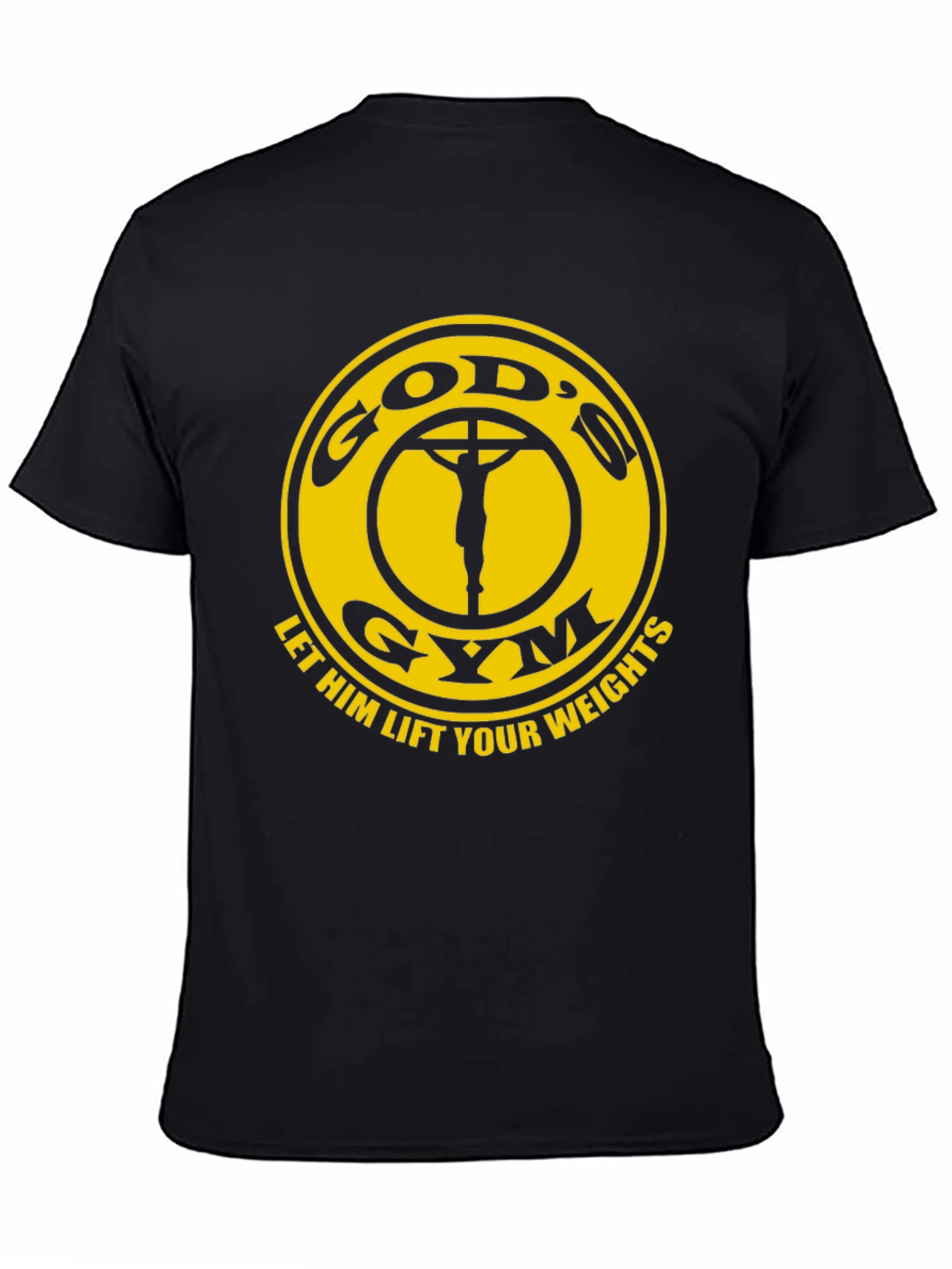 Gods Gym Black T-Shirt: Lift Your Weights in Faith