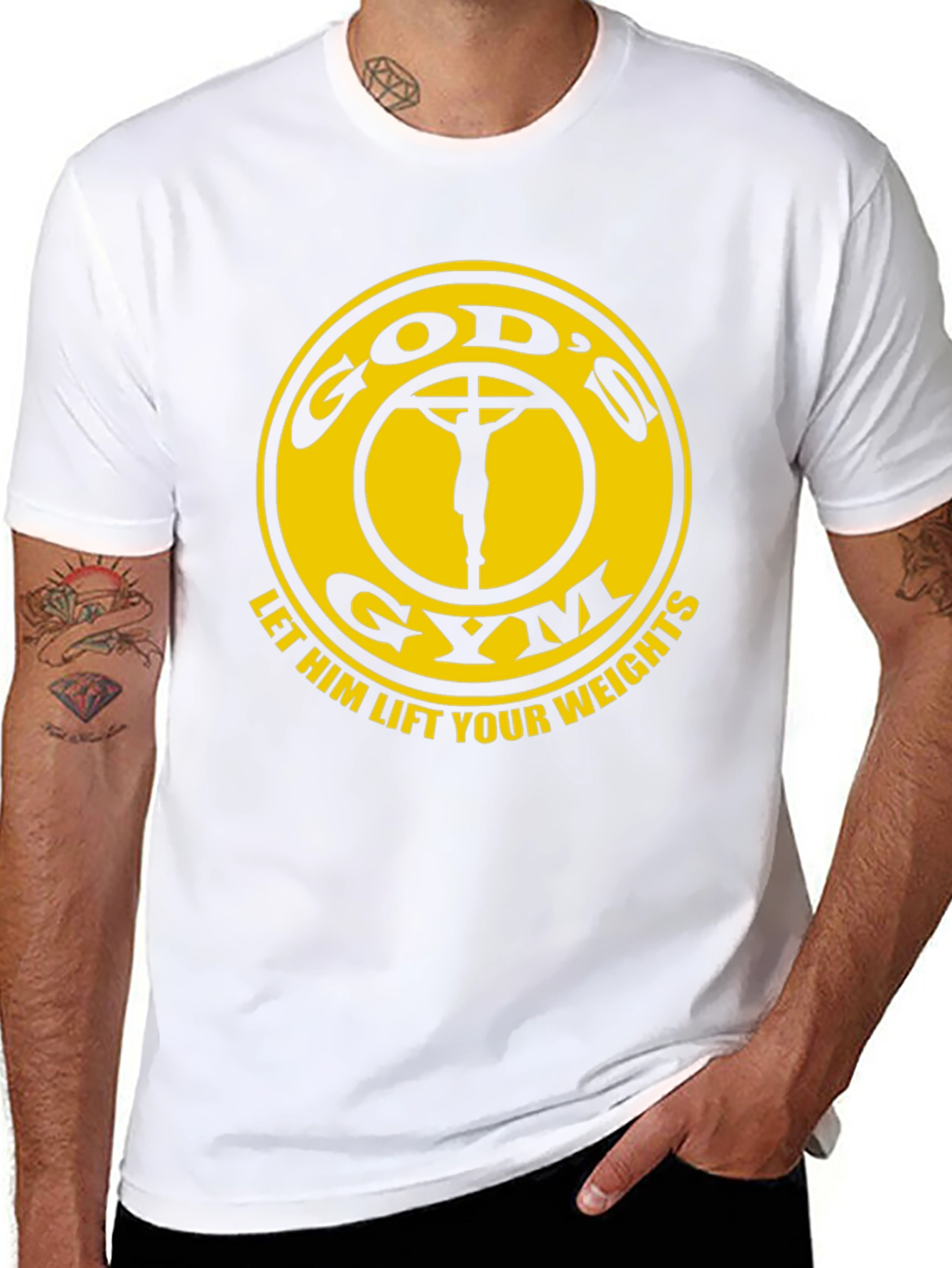Gods Gym Black T-Shirt: Lift Your Weights in Faith