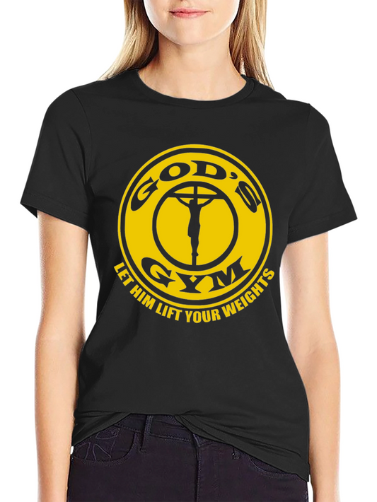 Gods Gym Black T-Shirt: Lift Your Weights in Faith