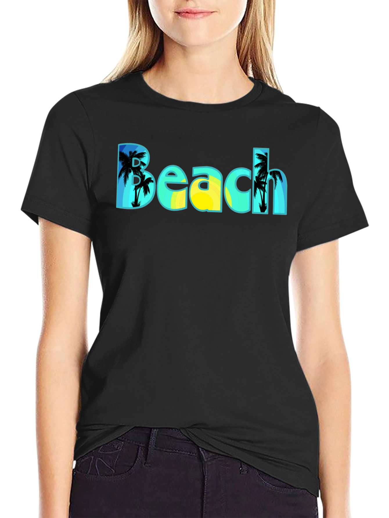 Beach T-Shirt - Tropical Palm Tree Design