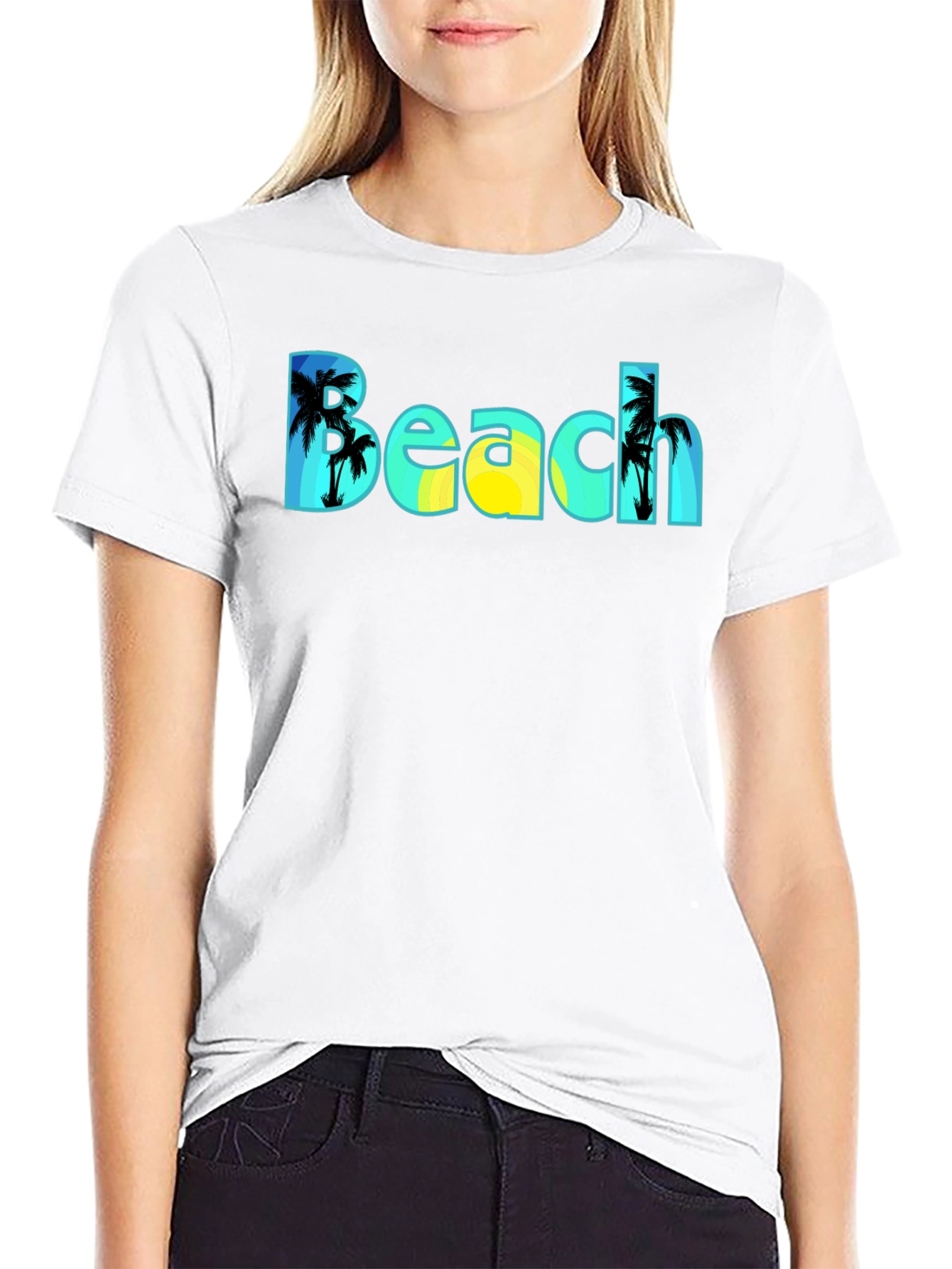 Beach T-Shirt - Tropical Palm Tree Design