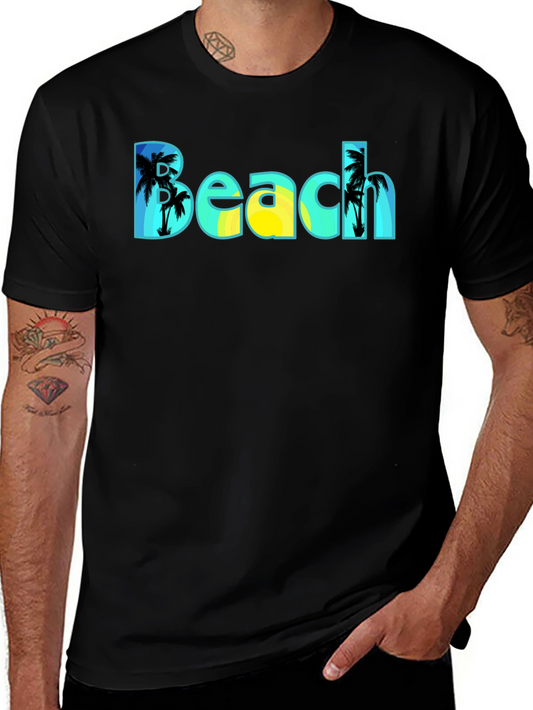 Beach T-Shirt - Tropical Palm Tree Design