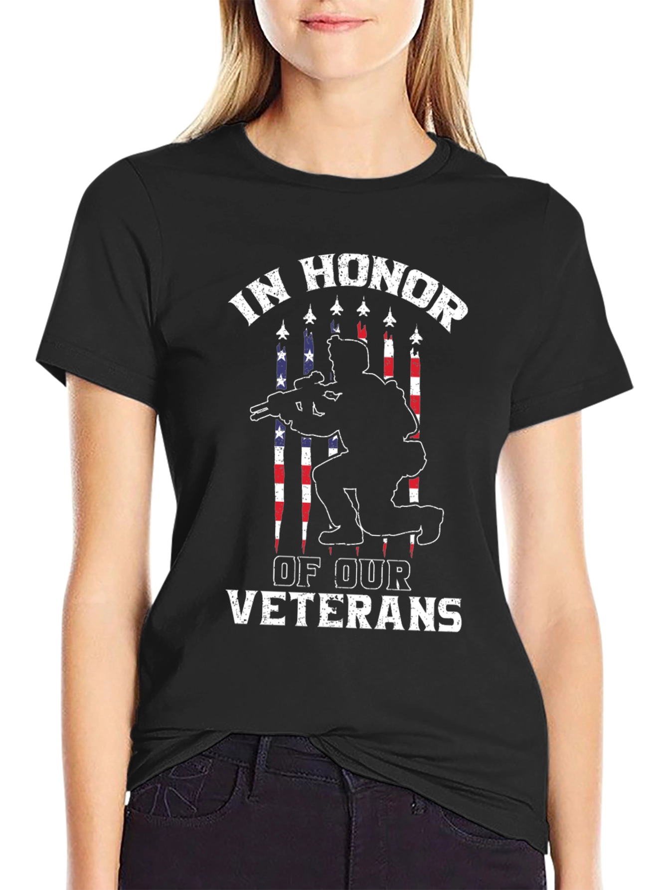 In Honor of Our Veterans Black T-Shirt