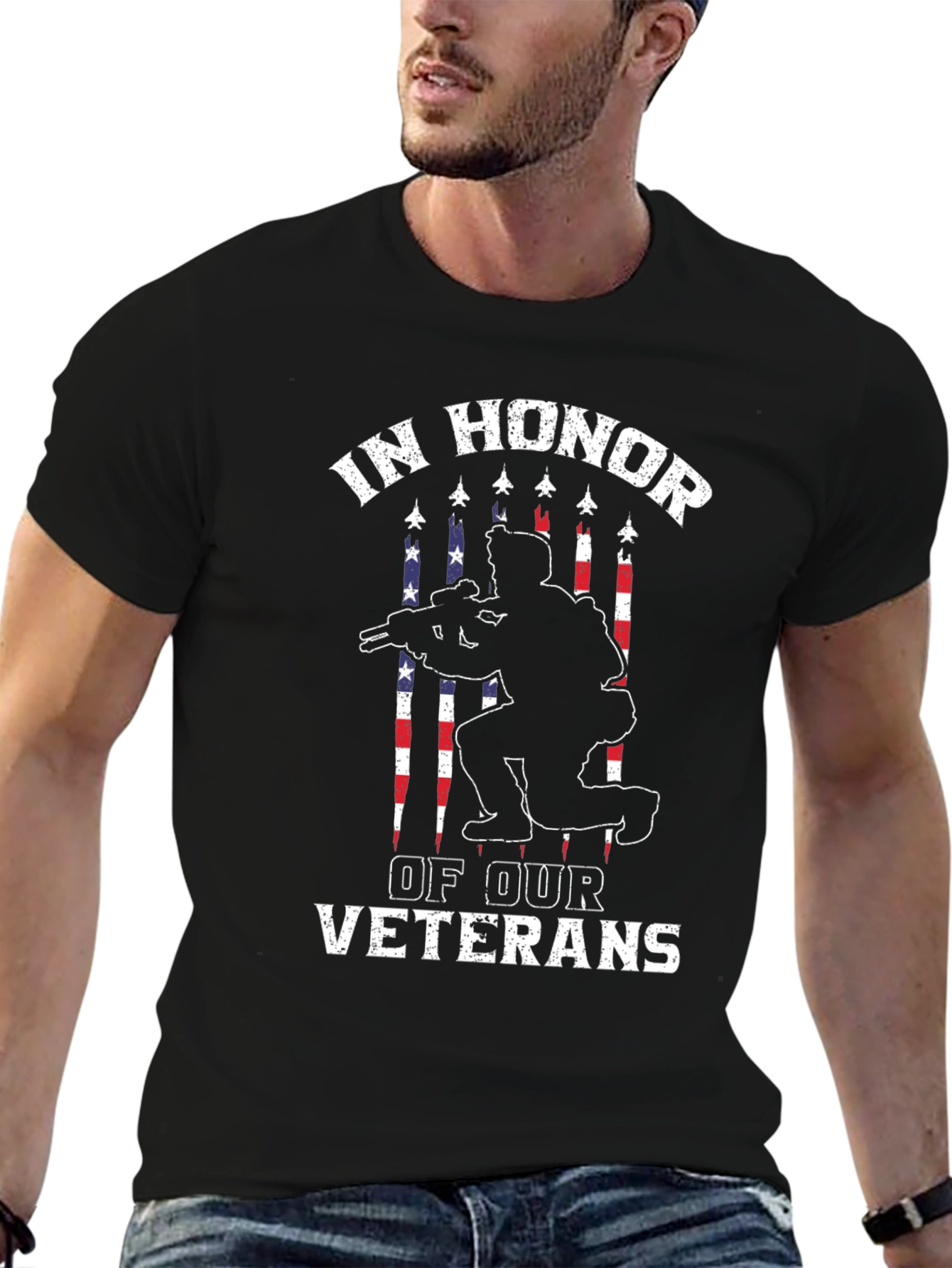 In Honor of Our Veterans Black T-Shirt