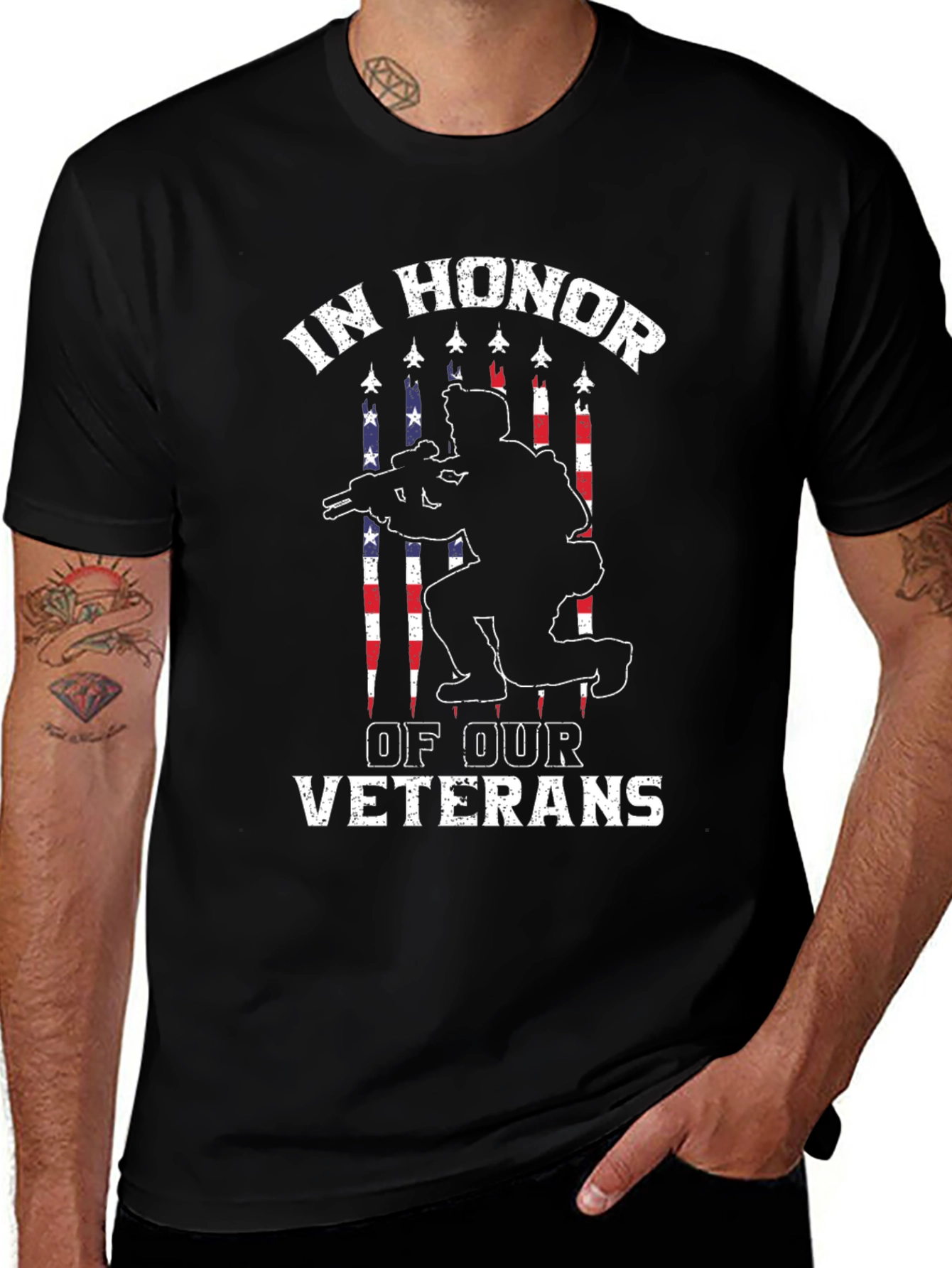 In Honor of Our Veterans Black T-Shirt