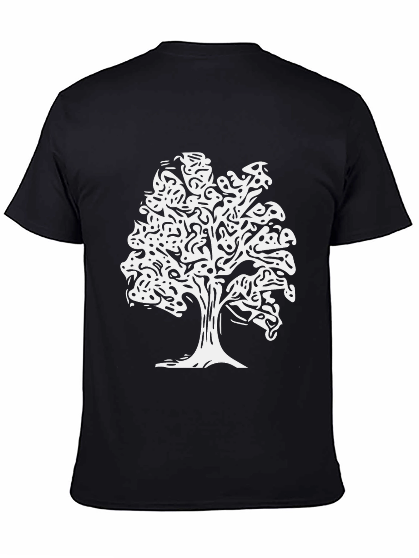 Tree Silhouette Graphic Print Tee - Black