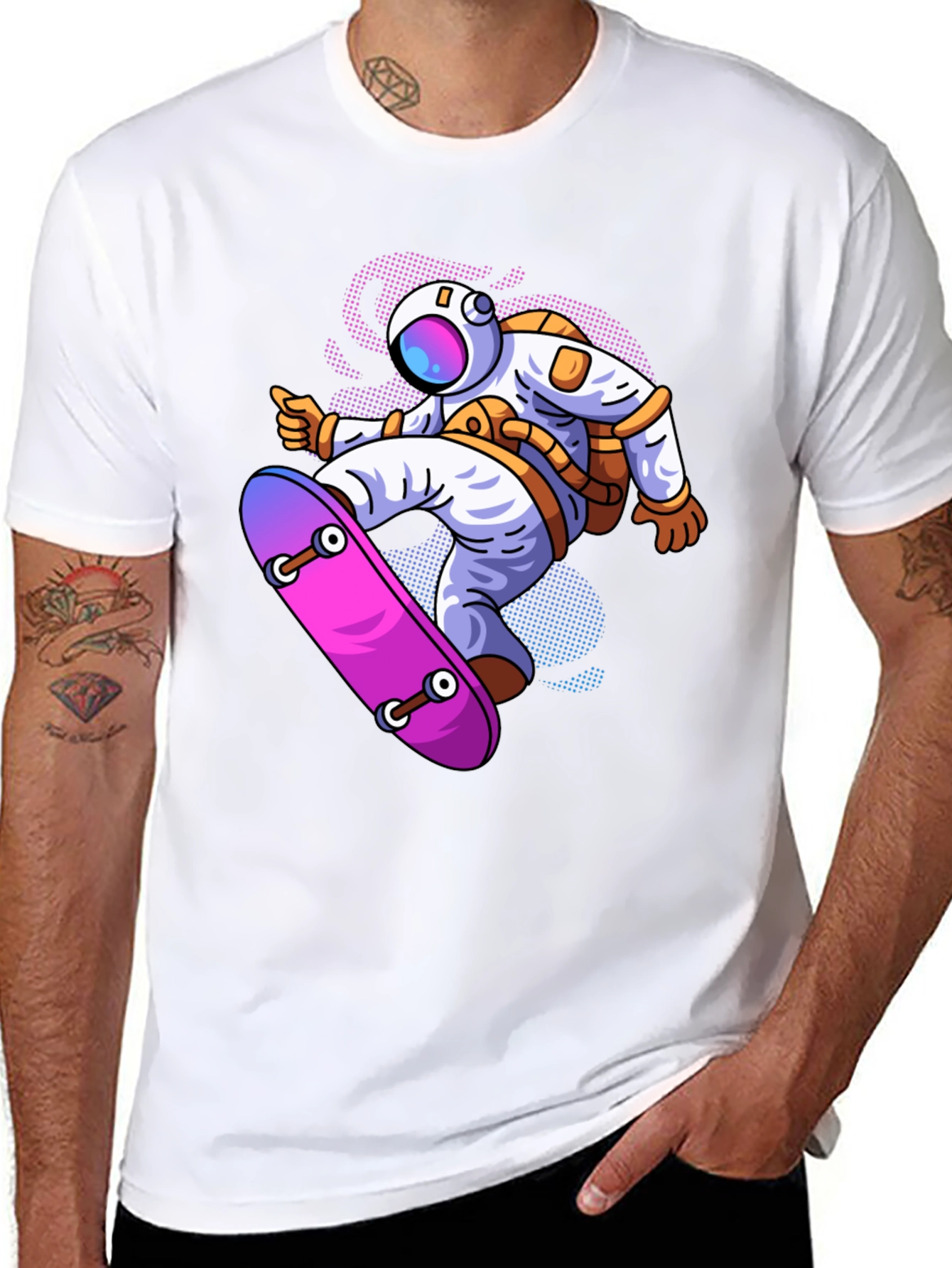 Astronaut Skateboard Graphic T-Shirt