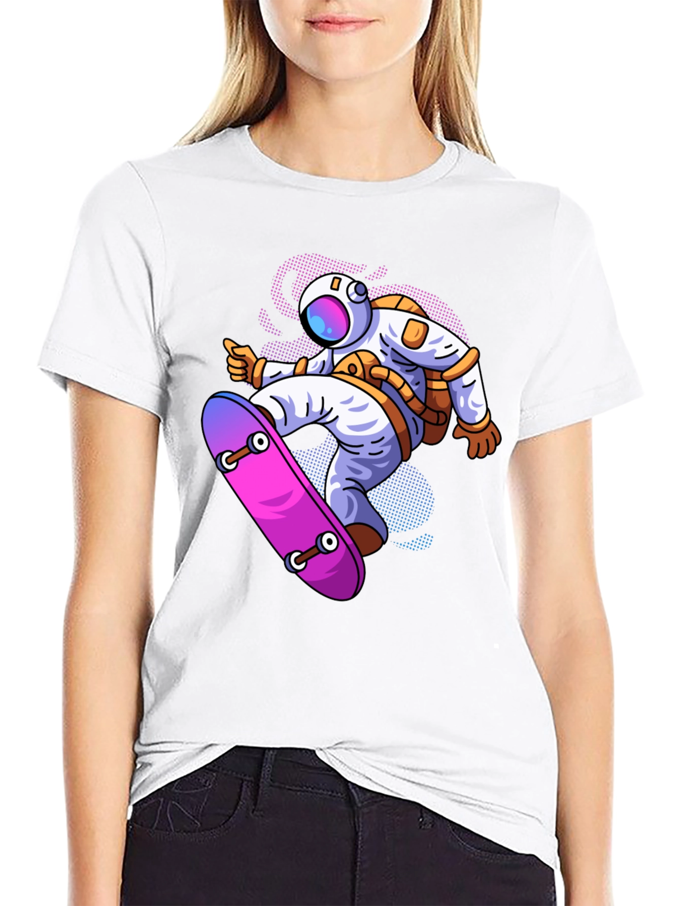 Astronaut Skateboard Graphic T-Shirt