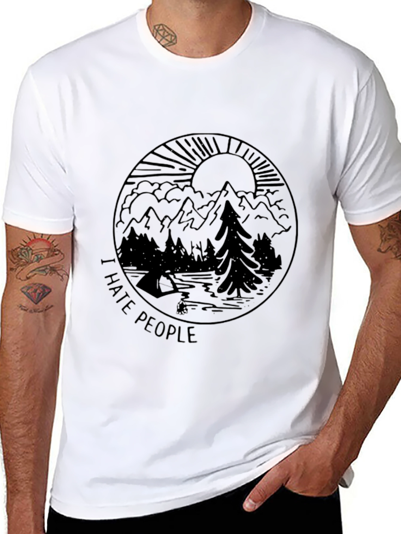 I Hate People Graphic Tee - Nature Camping Shirt