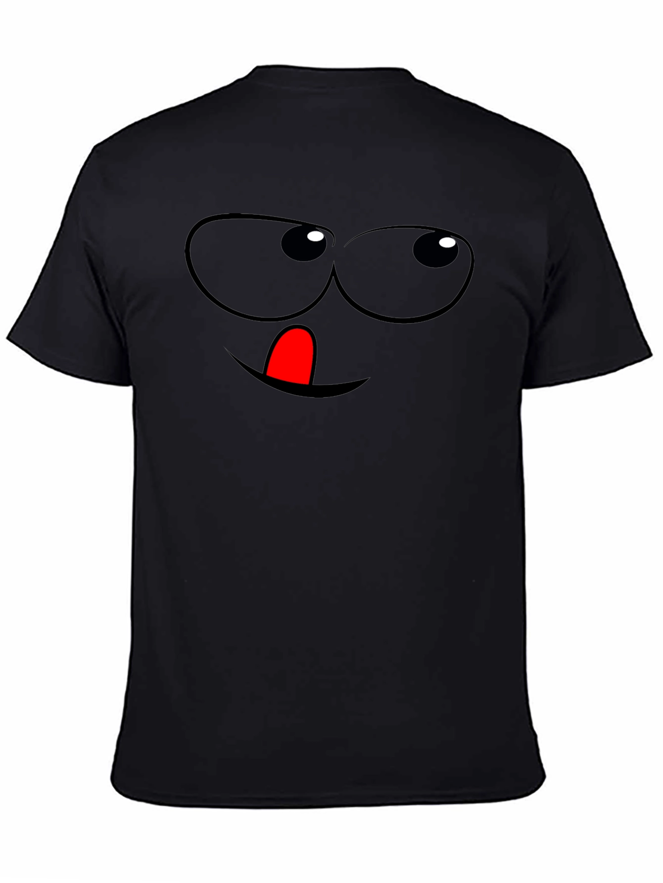 Funny Face Graphic Tee - Black Cotton T-Shirt