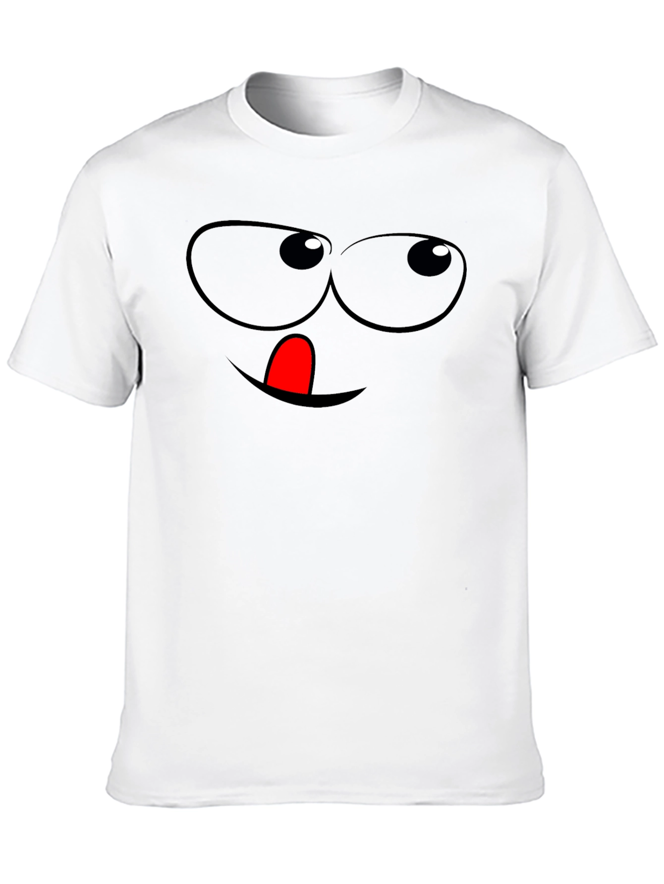 Funny Face Graphic Tee - Black Cotton T-Shirt