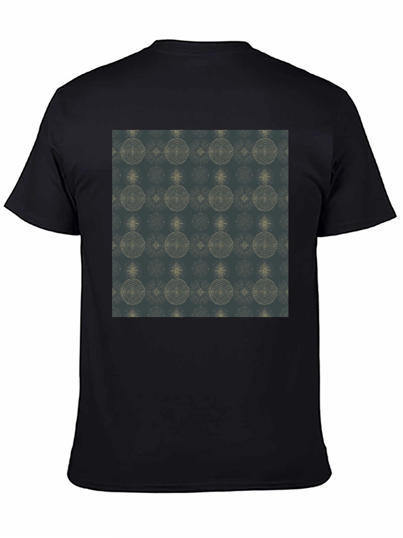 Stylish Black Tee with Geometric Pattern