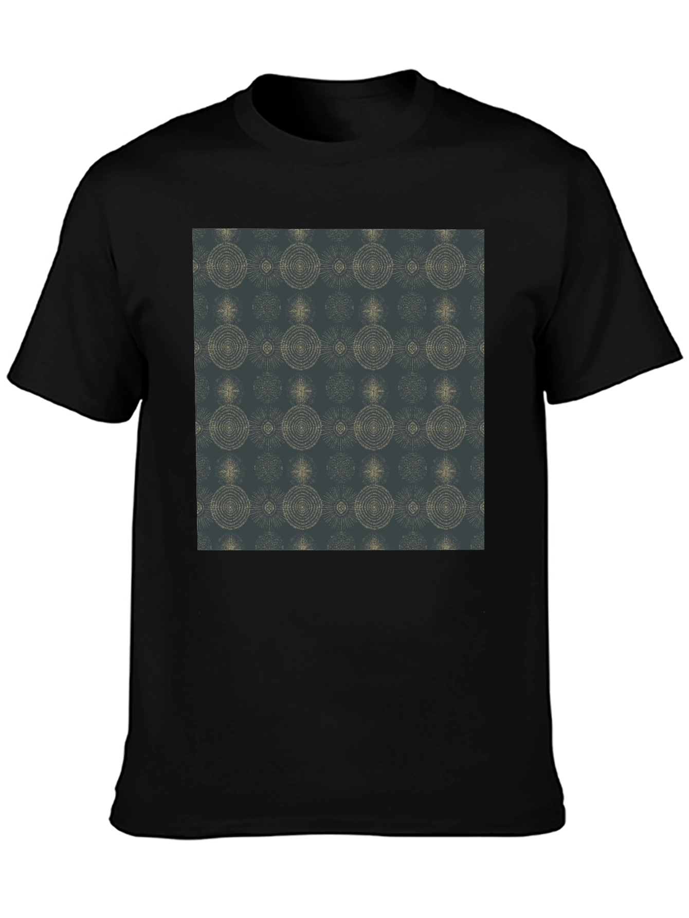 Stylish Black Tee with Geometric Pattern