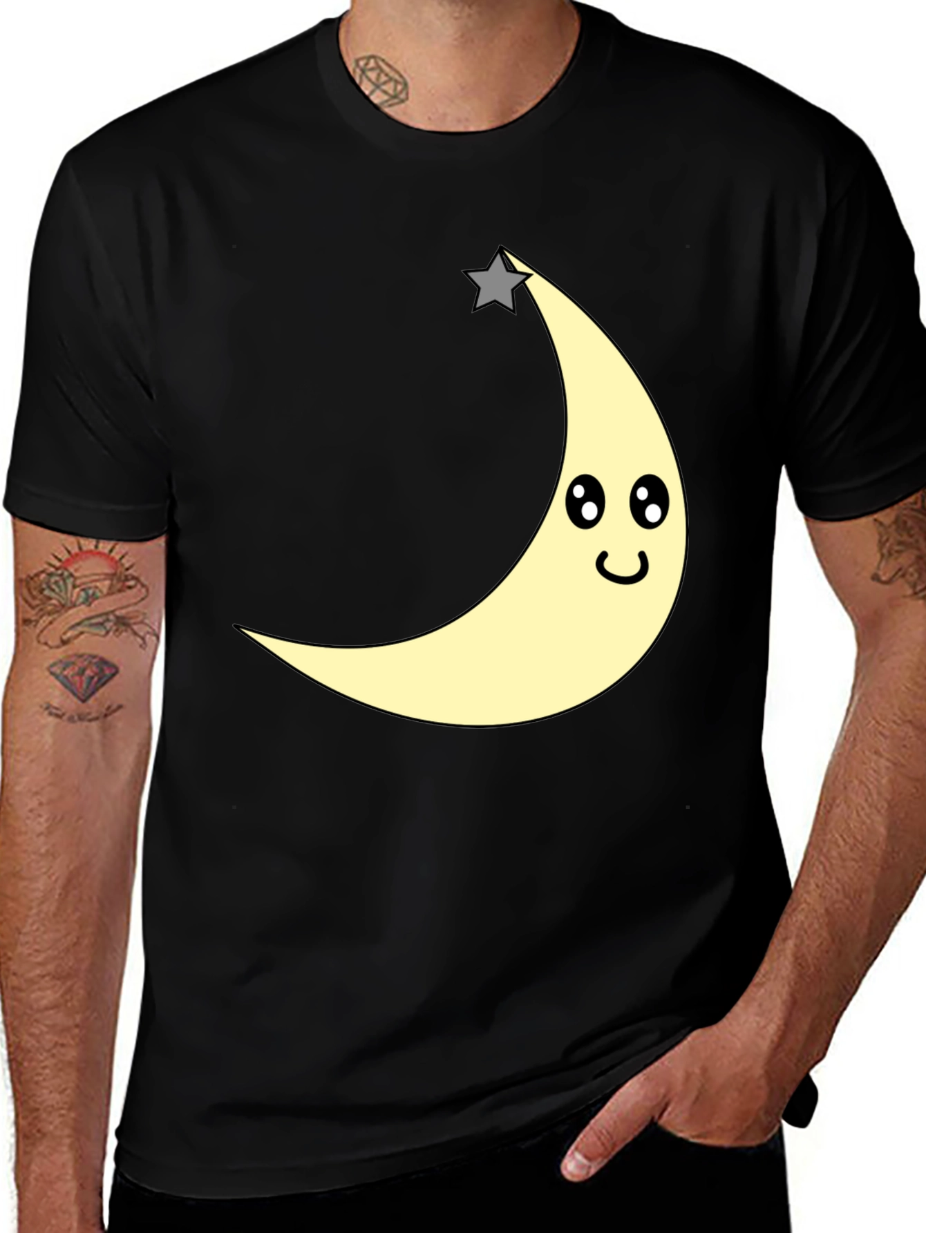 Moon and Star Graphic T-Shirt