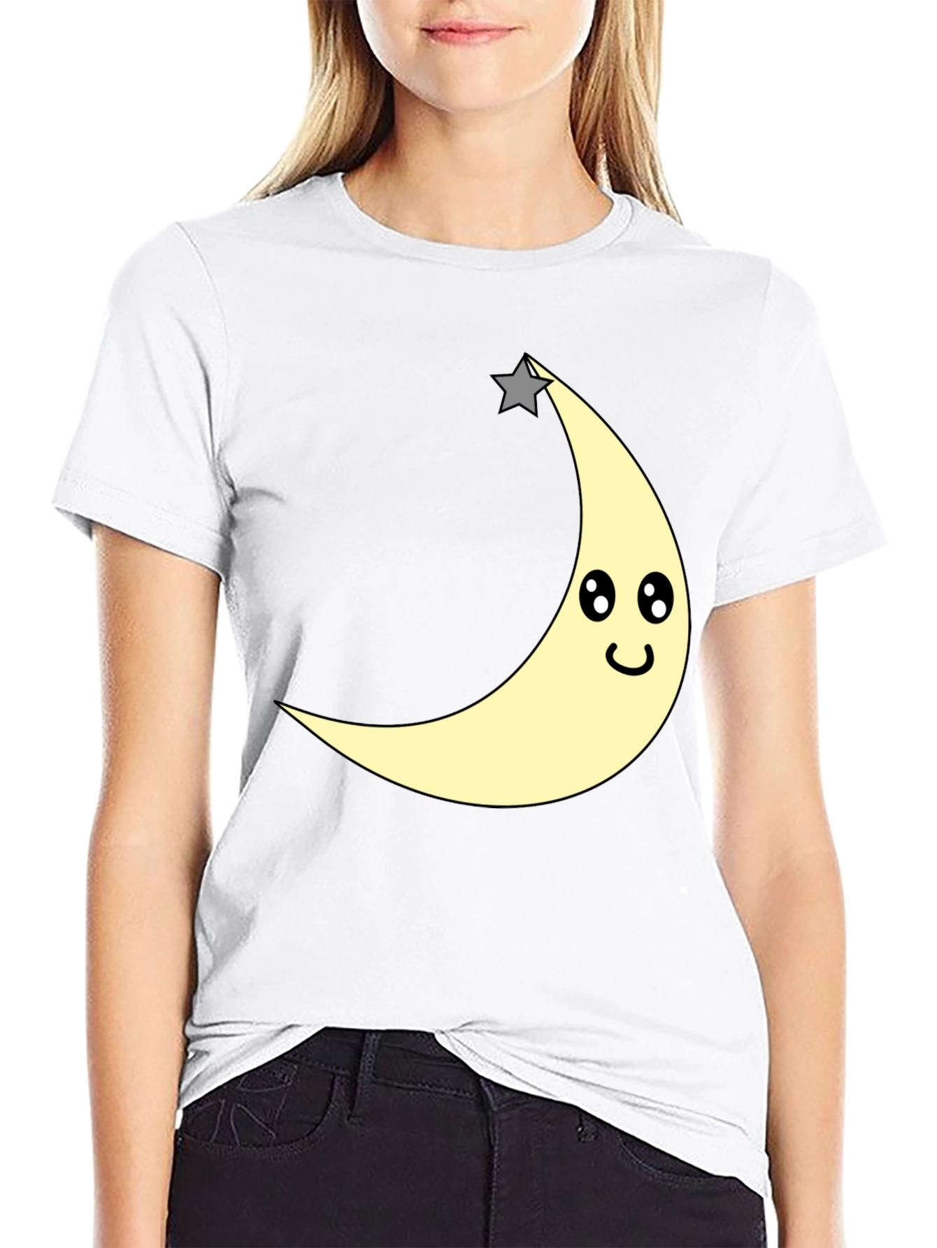 Moon and Star Graphic T-Shirt