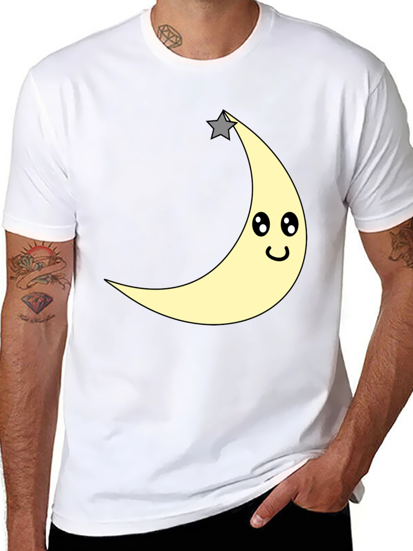Moon and Star Graphic T-Shirt