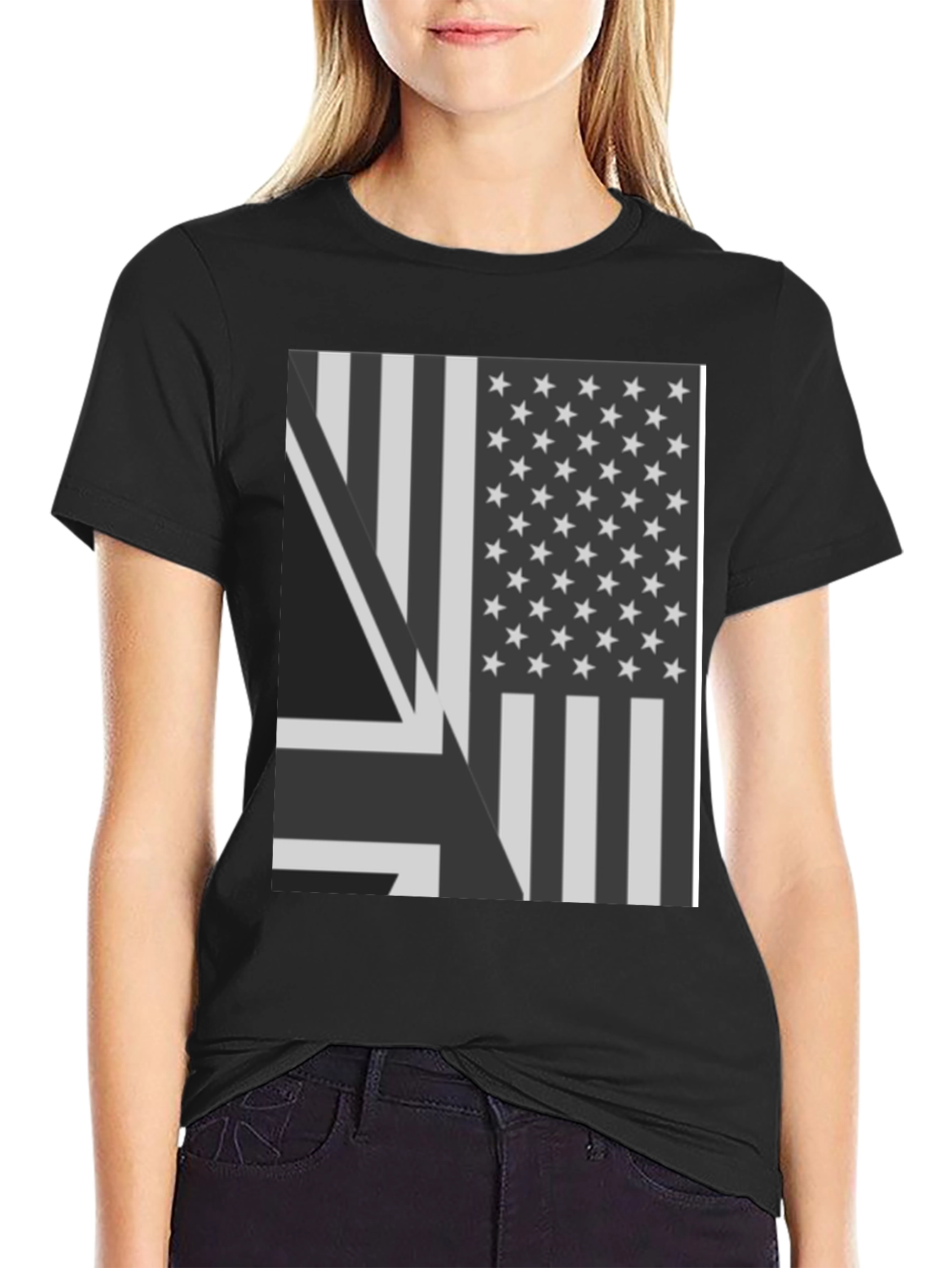 USA UK Flag Graphic T-Shirt